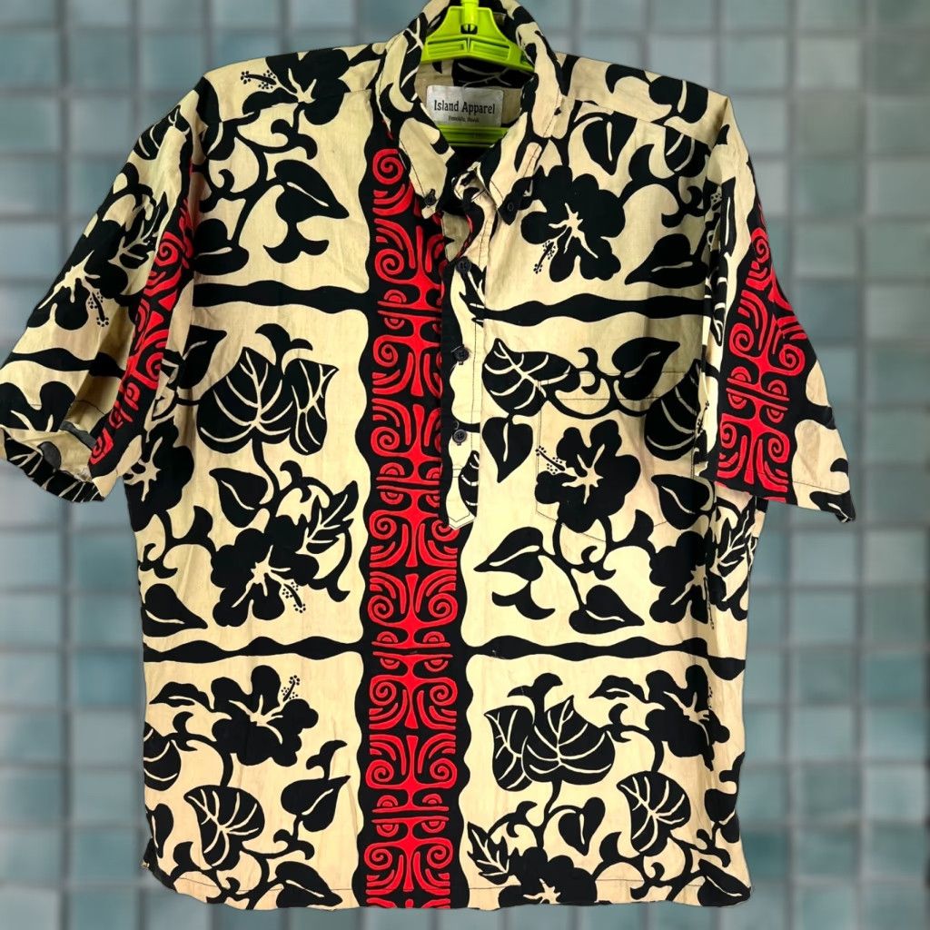 Vintage VINTAGE Island Apparel Floral Button-Up Shirt Mens XL Ivory Cotton Collared Short Sleeve Casual Size US XL / EU 56 / 4 - 1 Thumbnail