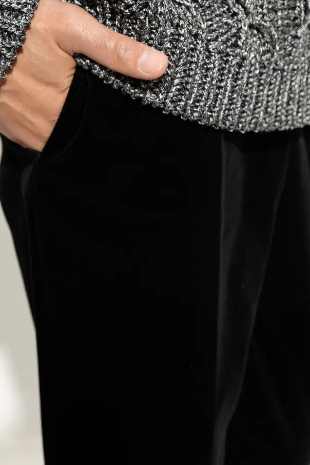 Saint Laurent Paris o1s1wg110225 713395 Carrot-Fit Pant in Cotton Velvet Black Size US 38 / EU 54 - 3 Thumbnail