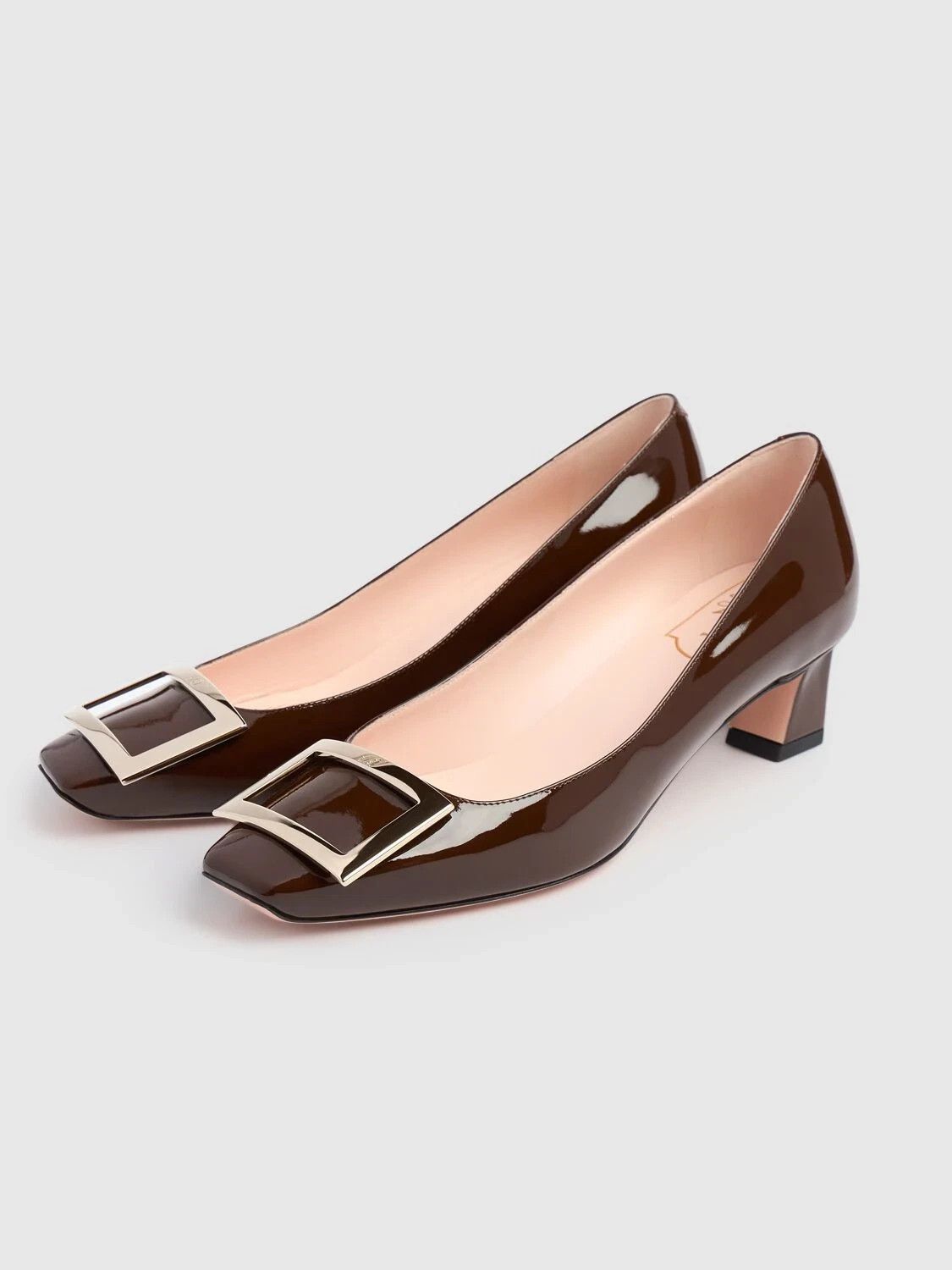 ROGER VIVIER Trompette Brown Patent 45mm Pumps