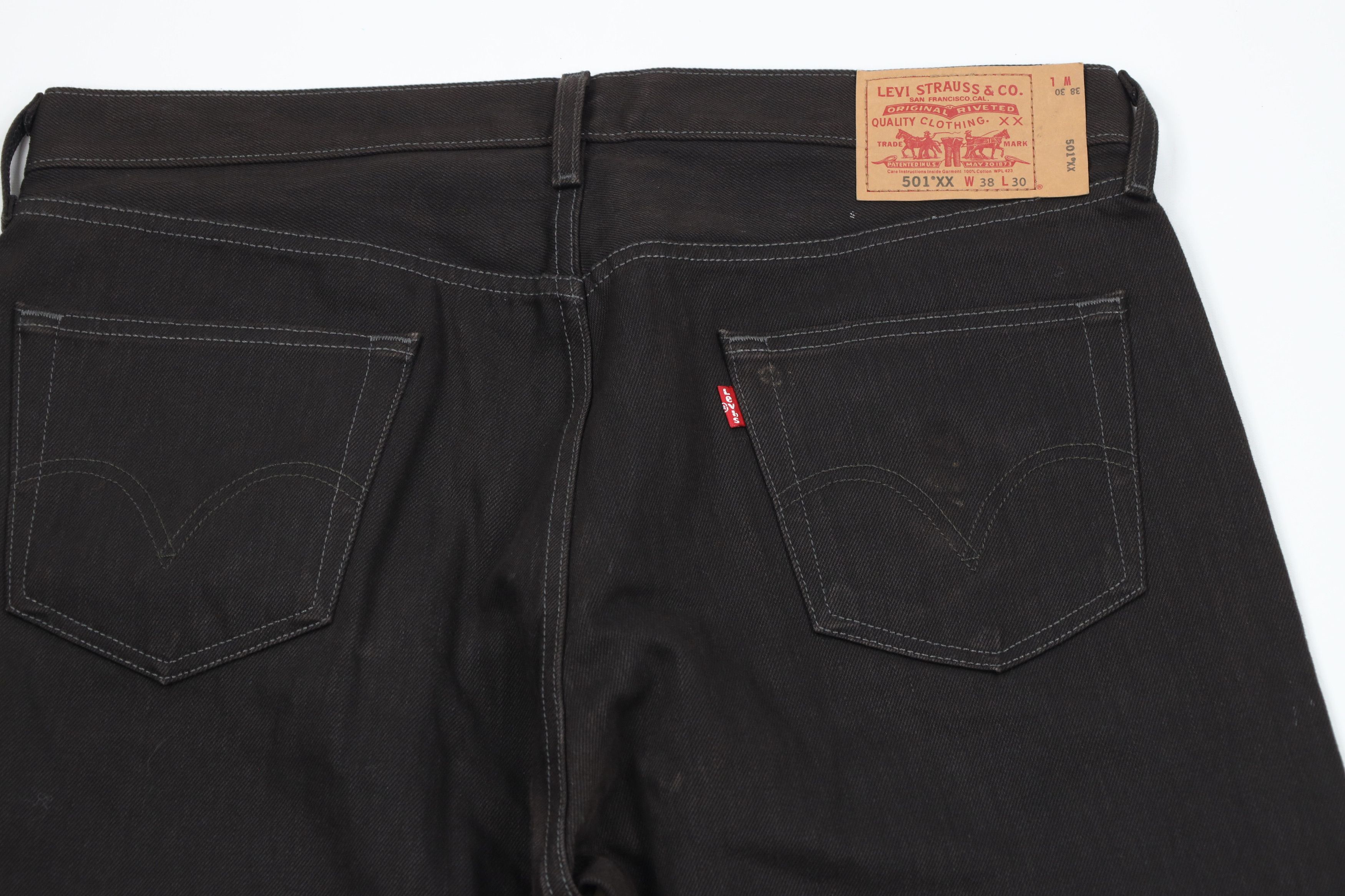 Levi's × Vintage Y2K Levis 501xx Fly Original Fit Denim Jeans Dark Brown Size US 38 / EU 54 - 8 Thumbnail