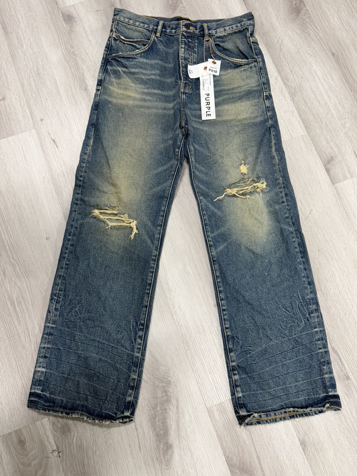Purple Brand Purple Brand Nite Distressed Wide Leg Jeans Size US 32 / EU 48 - 1 Thumbnail