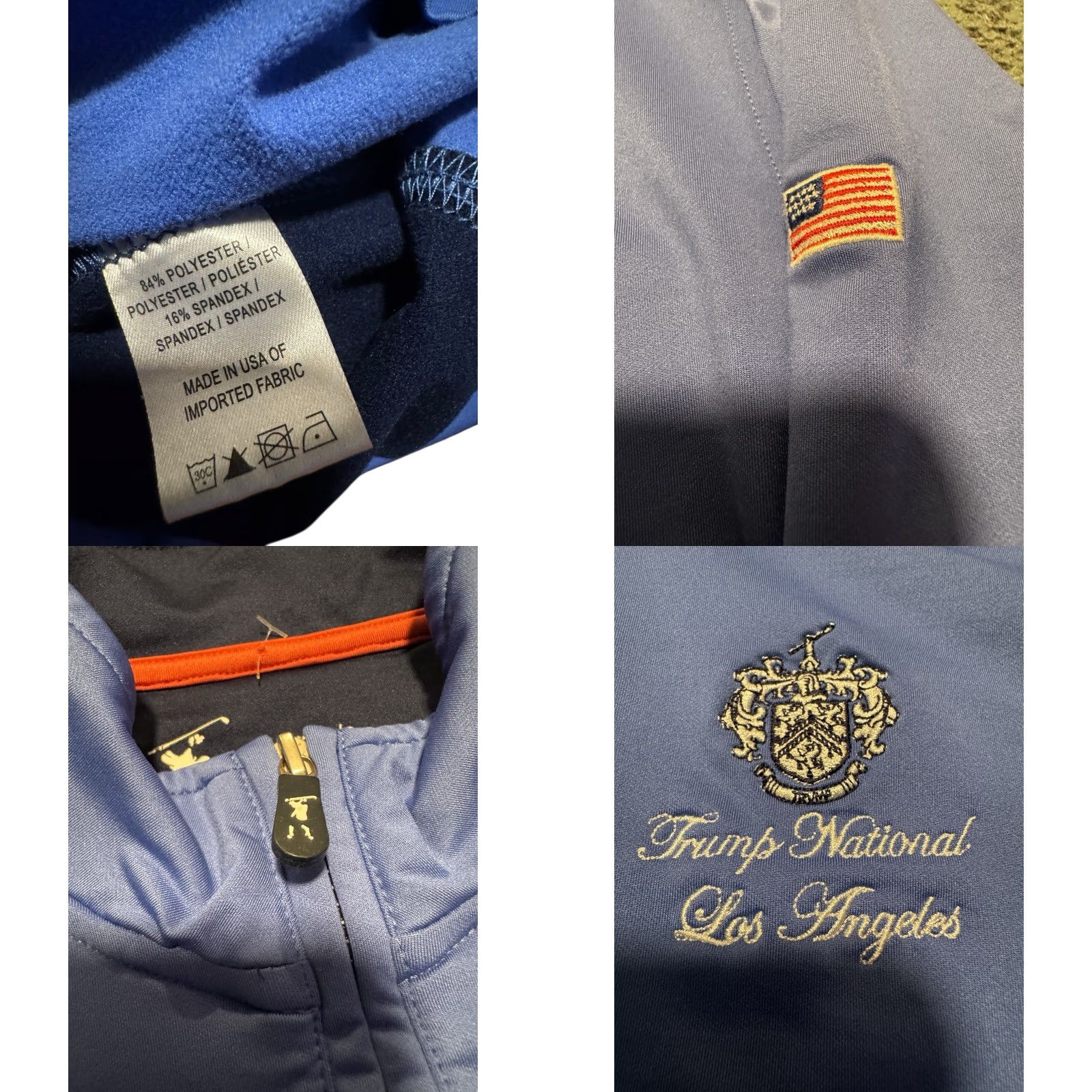Vintage F&G Tech Trump National LA Pullover Mens Blue 1/2 Zip Golf Performance Stretch M - Regular, Breathable, Lightweight, Standout Golf Apparel Size US M / EU 48-50 / 2 - 10 Thumbnail