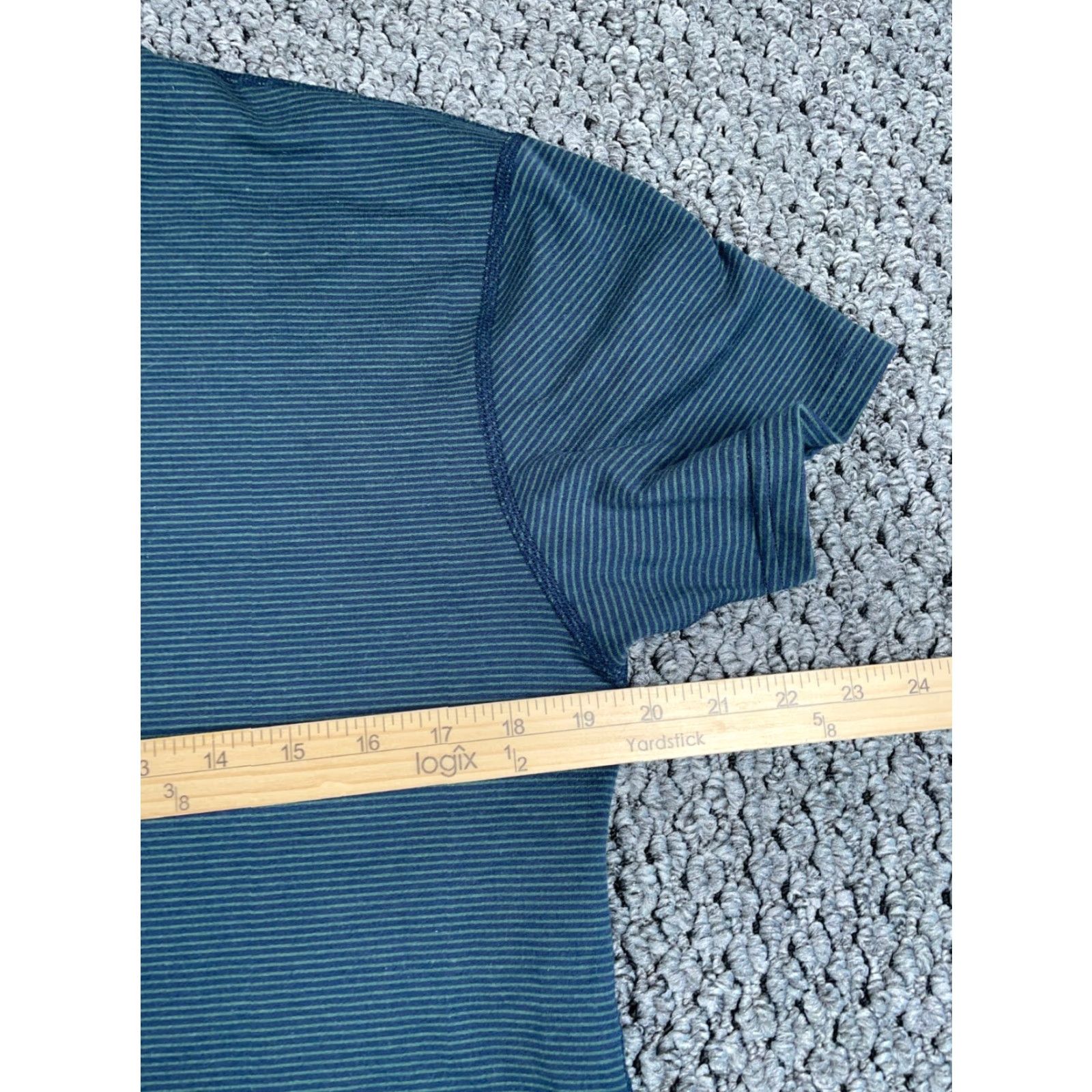 Vintage BYLT T-Shirt Mens Adult Medium Gray Striped Pattern Curved Hem Blend Cotton Polyester Spandex Size US M / EU 48-50 / 2 - 6 Thumbnail