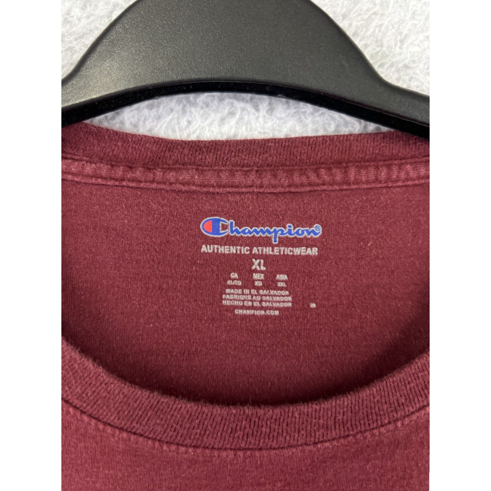 Champion Champion Shirt XL Mens Red Cotton Short Sleeve Crew Embroidered Logo Jersey All Seasons Sports 90s Inspired Size US XL / EU 56 / 4 - 3 Thumbnail