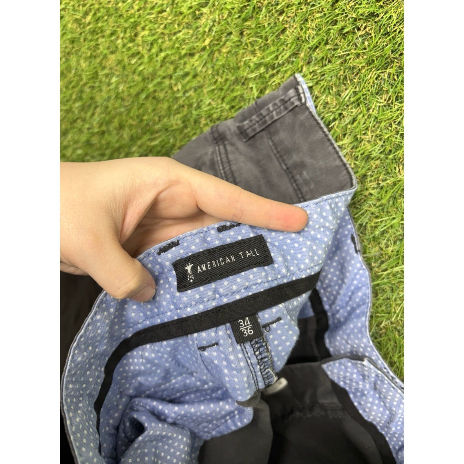 Vintage American Tall Pants Mens 34x36 Chino Tapered Fit Grey Performance Stretch Casual Size US 34 / EU 50 - 4 Thumbnail
