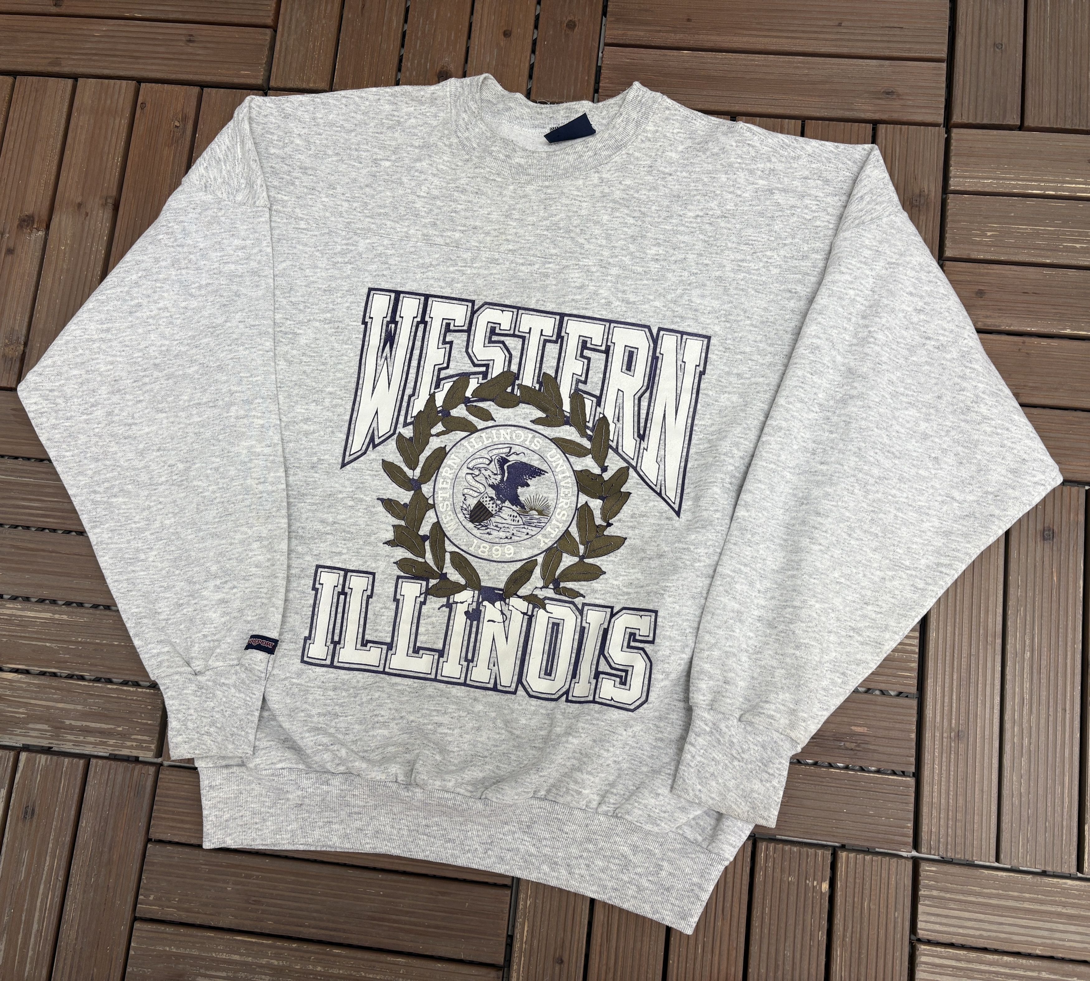 Vintage Western Illinois Leathernecks Vintage Grey Crewneck Sweater Size US L / EU 52-54 / 3 - 3 Thumbnail