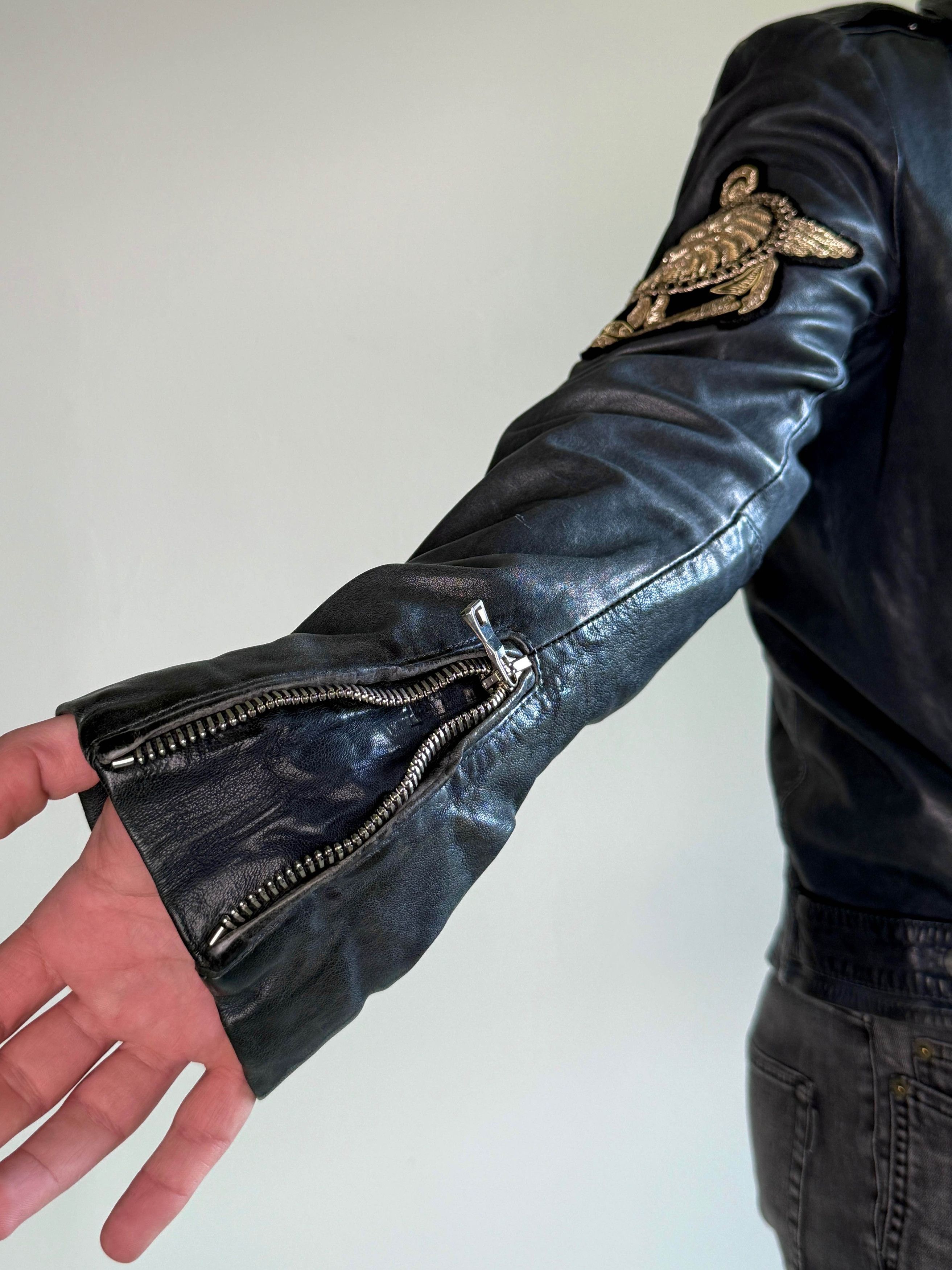 Balmain Balmain SS2014 Embroidered Patch Leather Biker Jacket Size US M / EU 48-50 / 2 - 9 Thumbnail