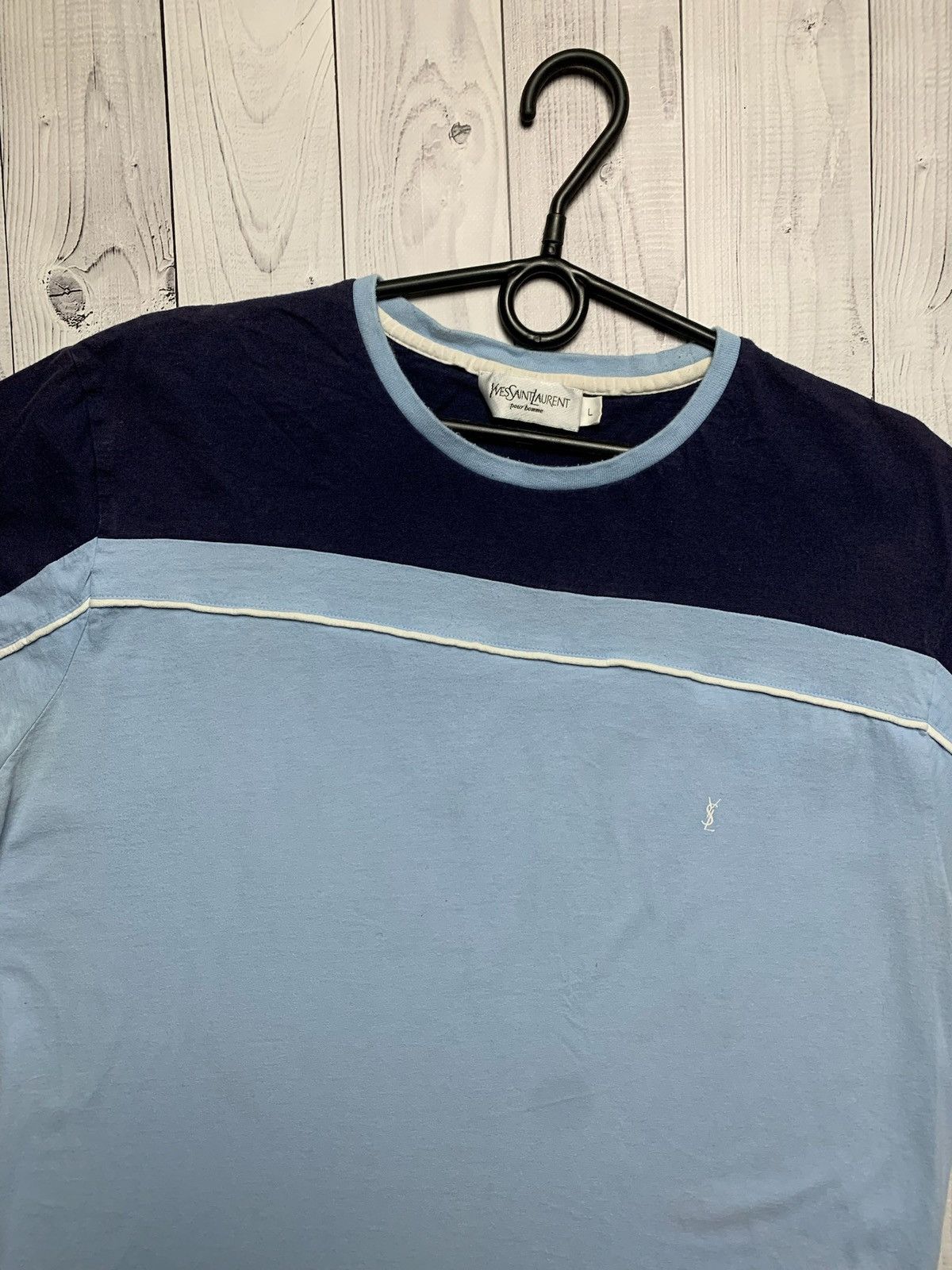 Vintage × Yves Saint Laurent Vintage blue Yves Saint Laurent tee logo size L Size US L / EU 52-54 / 3 - 2 Thumbnail
