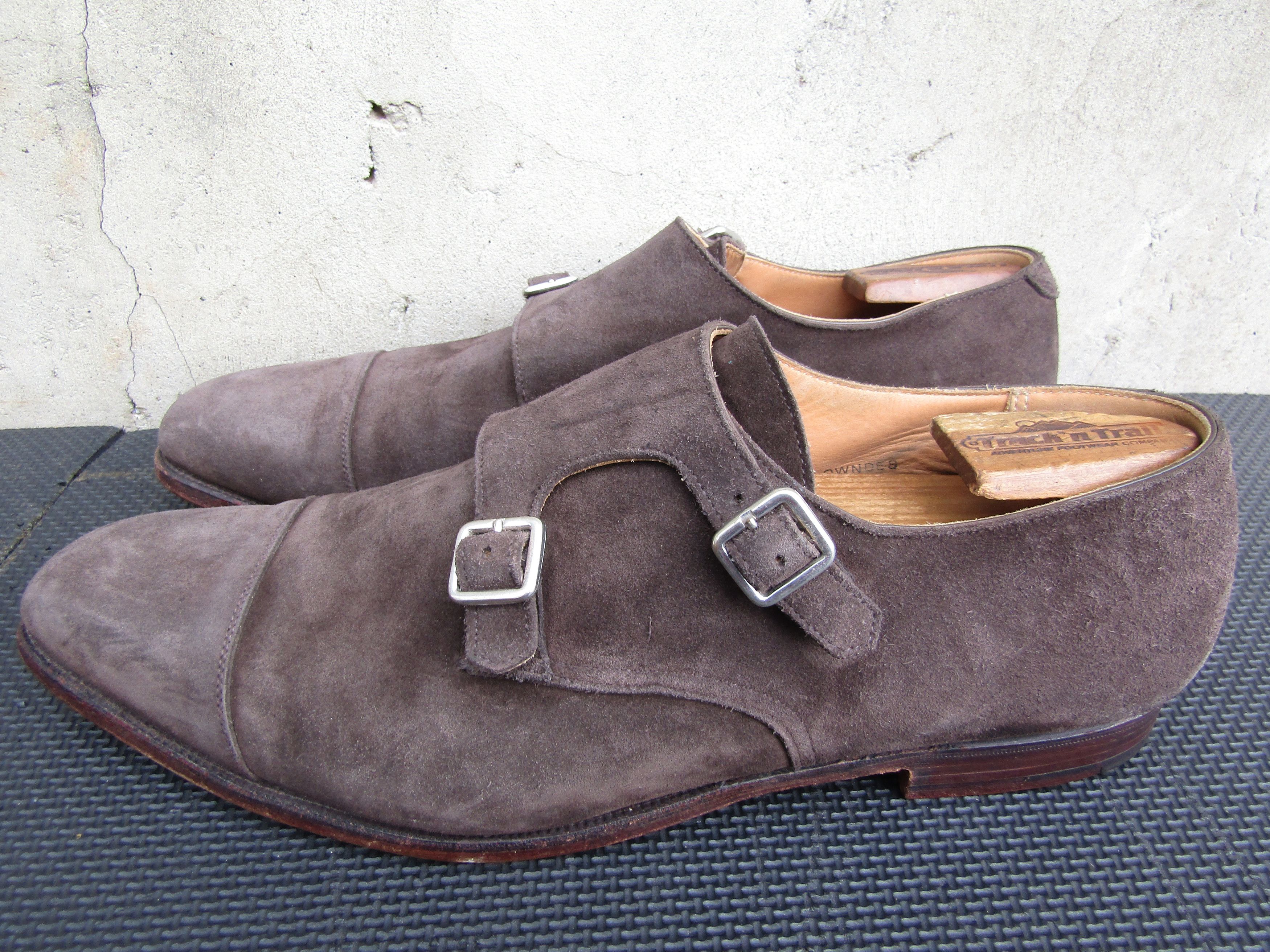 Crockett & Jones Crockett & Jones Lowndes Brown Suede Double Monk Strap Size US 11 / EU 44 - 6 Thumbnail