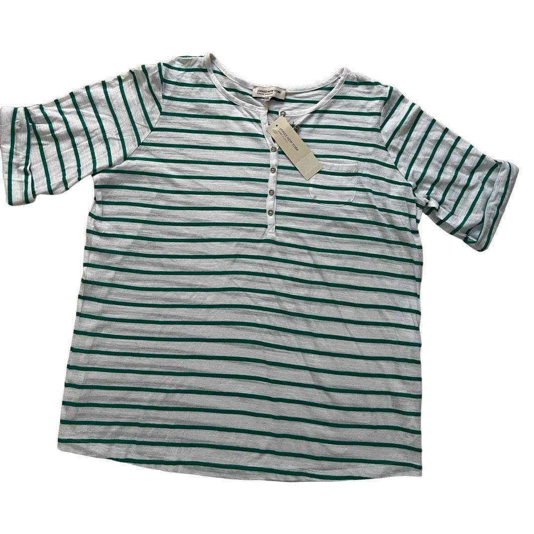 Jones New York Jones New York stripped short sleeve tee size 1X Size XL / US 12-14 / IT 48-50 - 3 Thumbnail