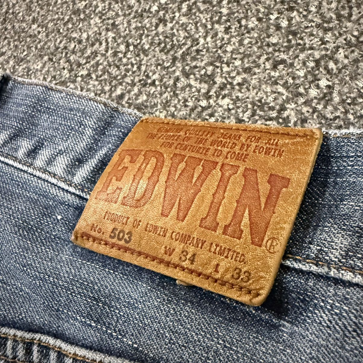 Japanese Brand 🔥🇯🇵 Vintage 90s Distressed Archival Edwin 503 Regular Jeans Size US 34 / EU 50 - 10 Thumbnail