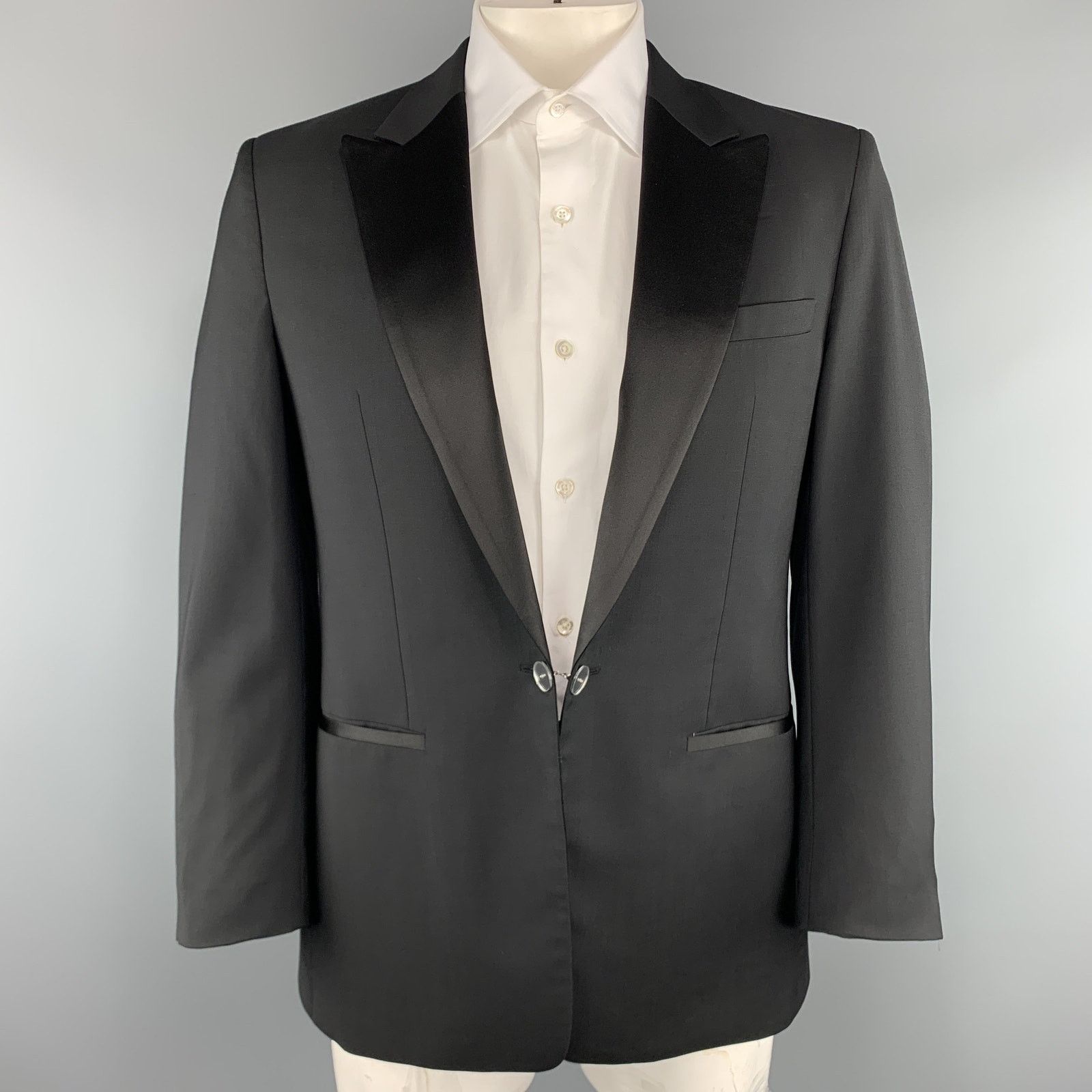 Viktor & Rolf VIKTOR & ROLF 40 Black Wool Satin Peak Lapel Tuxedo Jacket Size 40R - 1 Thumbnail
