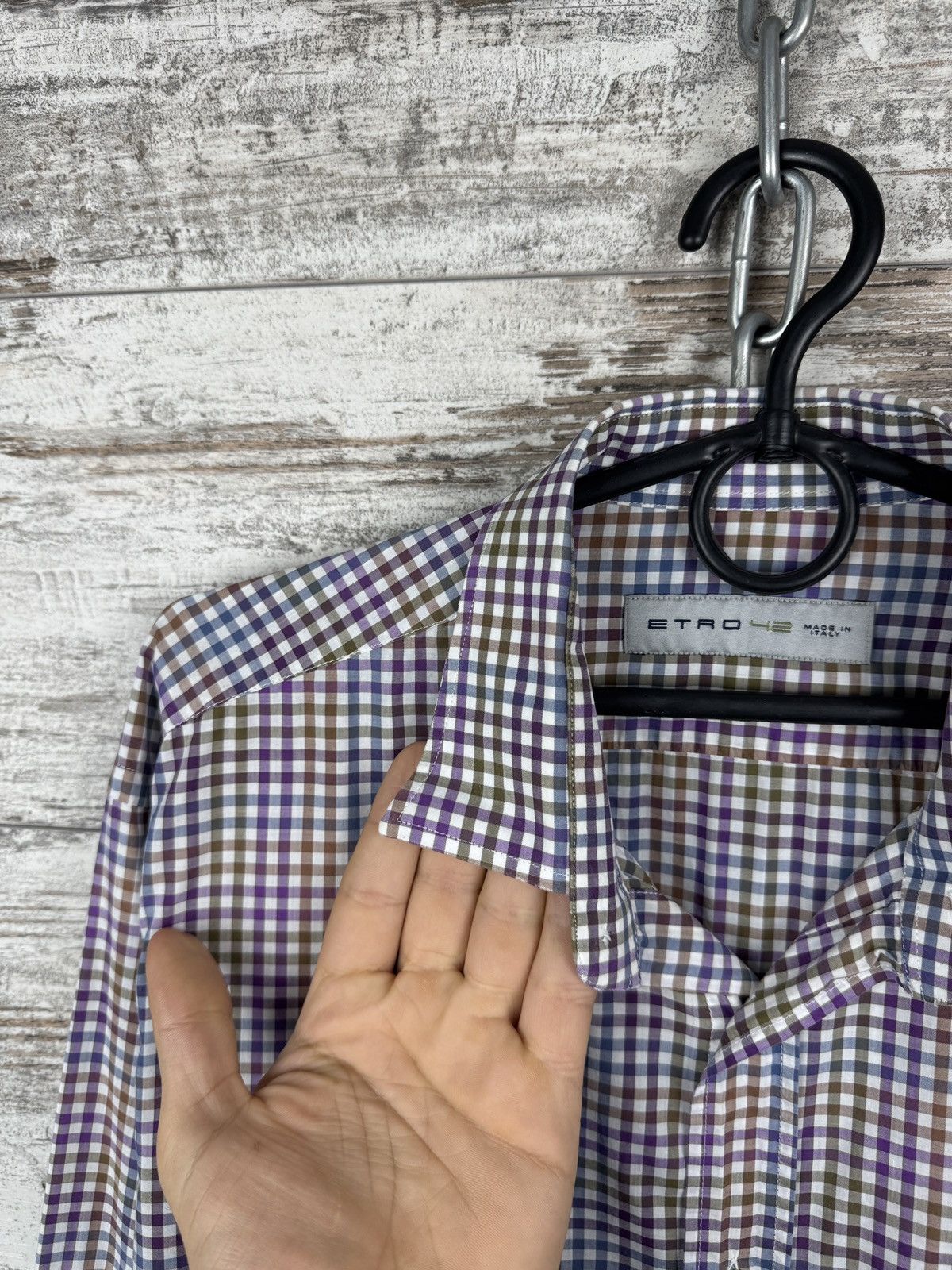 Etro Mens Vintage Etro Milano 42 shirts button up size L checked Size US L / EU 52-54 / 3 - 4 Thumbnail