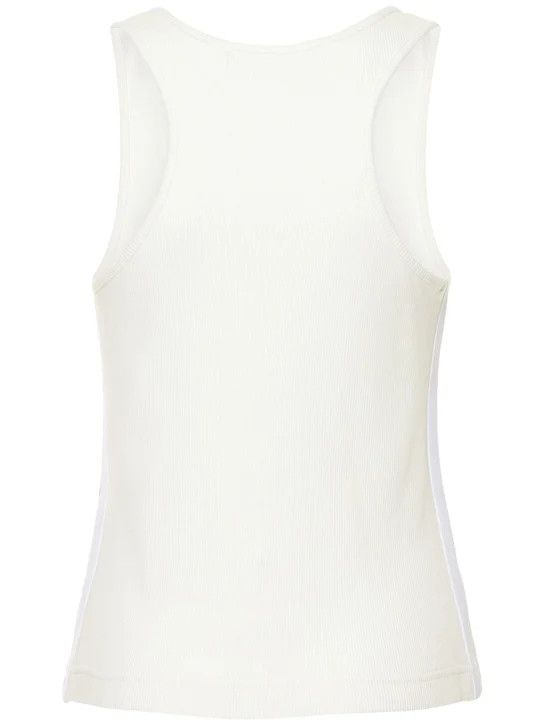 Palm Angels o1mle0824 Classic Logo Ribbed Tank Top in White Size S / US 4 / IT 40 - 6 Thumbnail