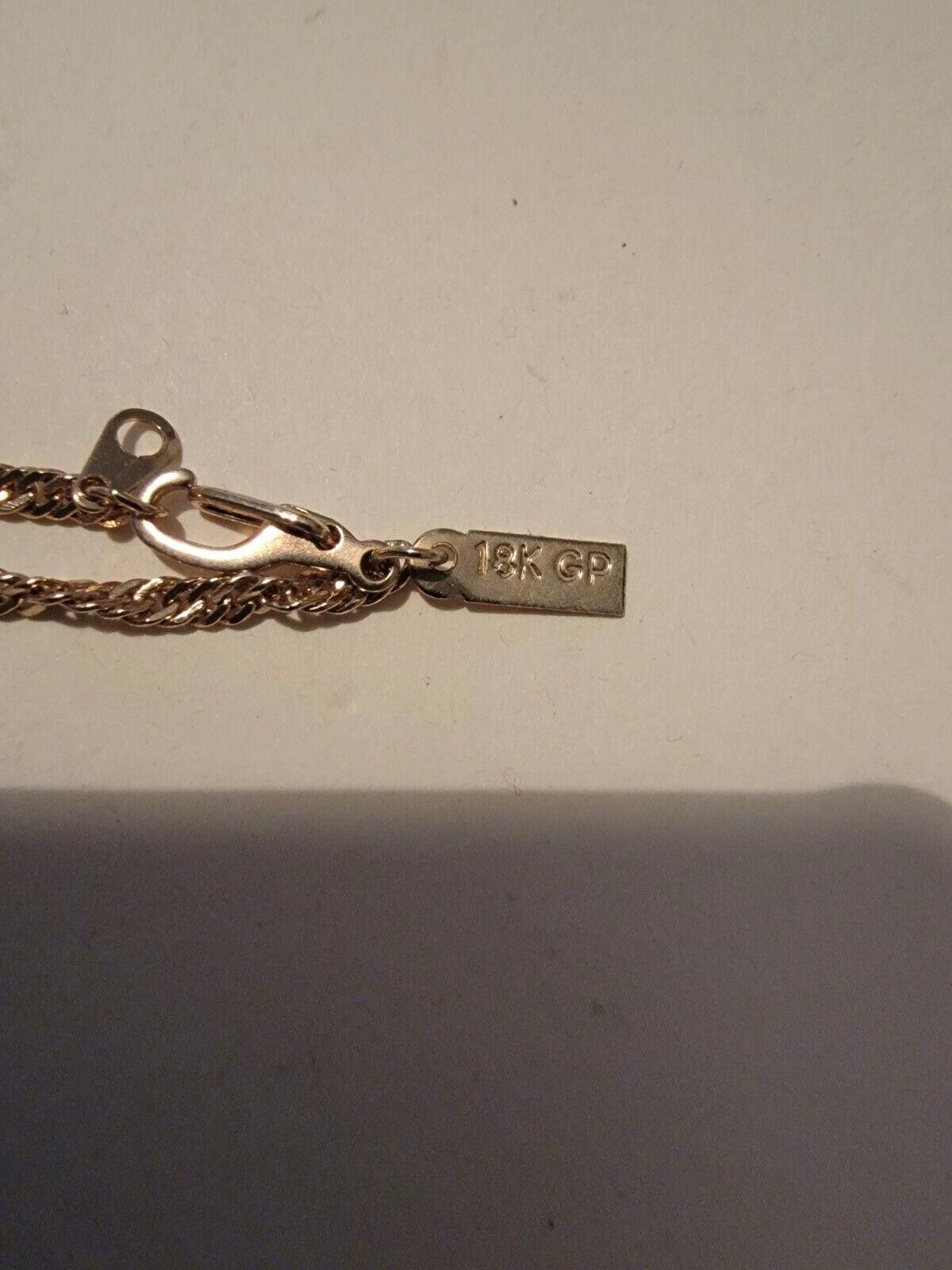 The Unbranded Brand 18k GP Stamped Gold Plated Chain Cuff Bracelet Tennis Size ONE SIZE - 3 Thumbnail