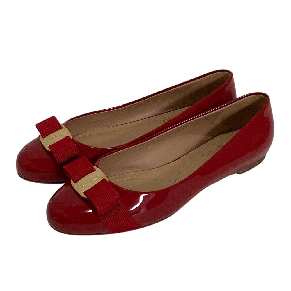 Salvatore Ferragamo Salvatore Ferragamo Salvatore Ferragamo Vara Patent Leather Flats Leather Shoes DUTY FREE for USA Size ONE SIZE - 1 Thumbnail