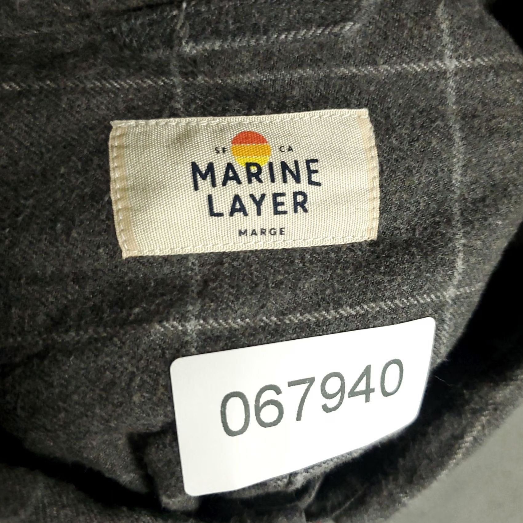 Marine Layer Marine Layer Shirt Mens Size Medium Gray Check Flannel Button Up Long Sleeve Mens Regular Cotton Button-Up Collar Navy? Size US M / EU 48-50 / 2 - 6 Thumbnail