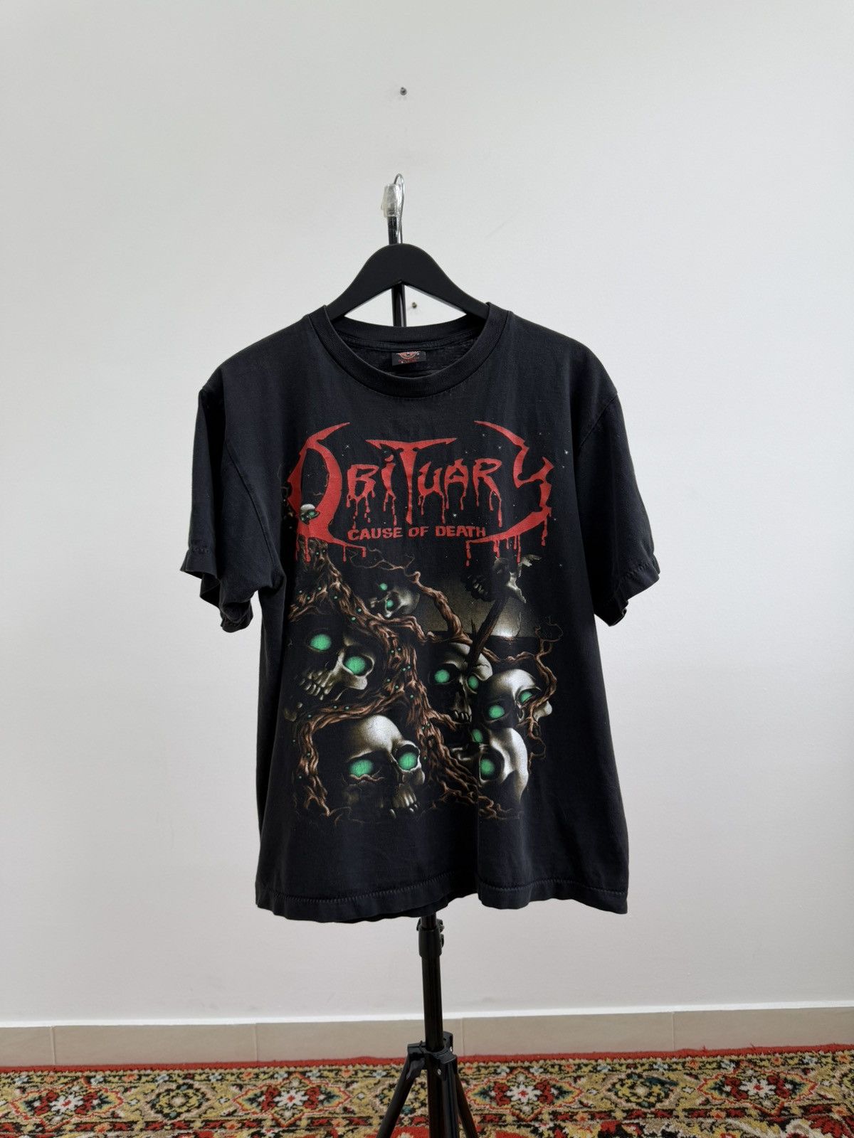 Band Tees Vintage Obituary Cause Of Death Pile Of Skull Band T-Shirt Size US M / EU 48-50 / 2 - 1 Thumbnail