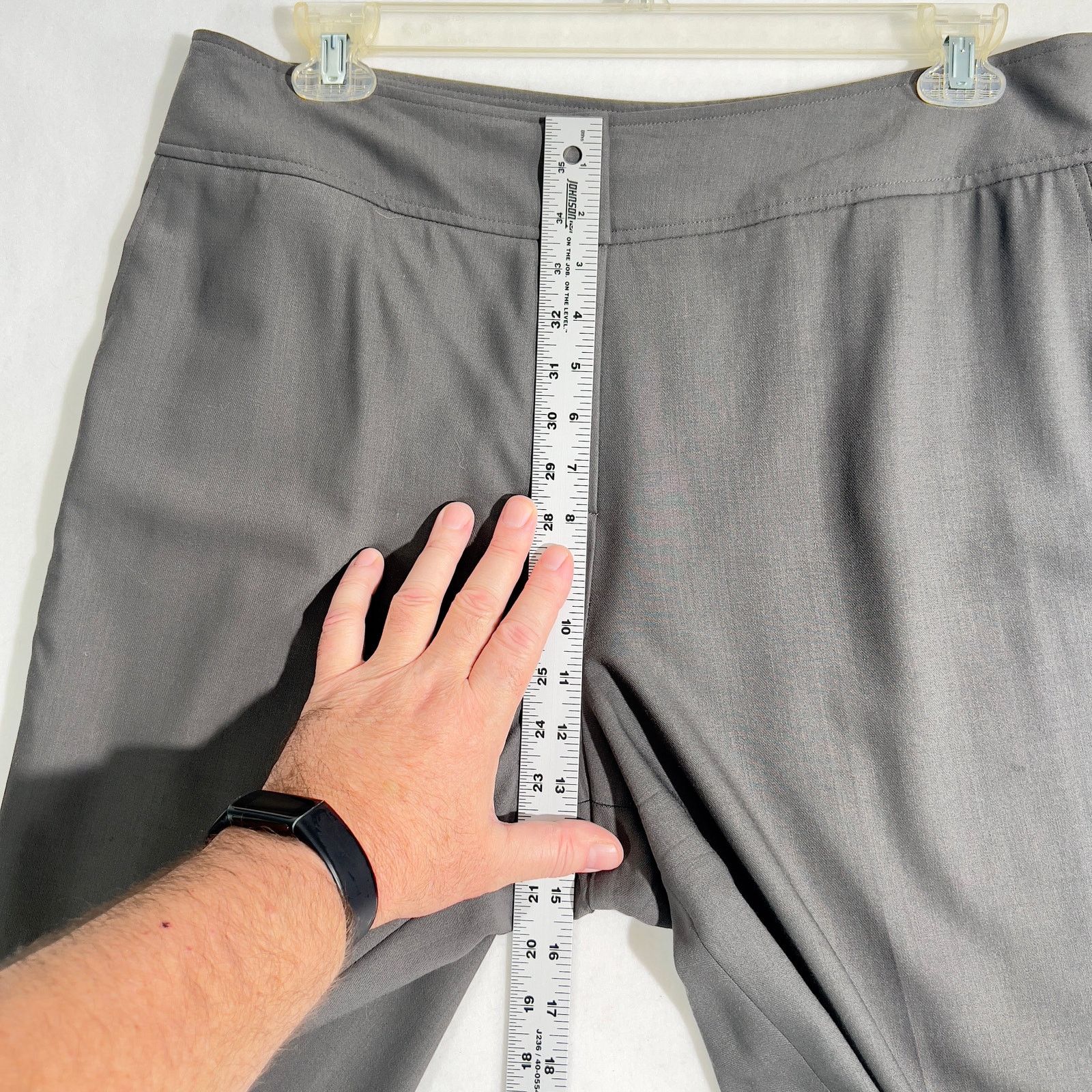 Robert Talbott Talbots Pull On Pants Woman 16 Italian Wool Grey Pockets Size 37" - 9 Thumbnail
