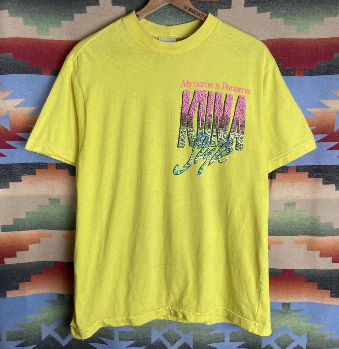 Vintage Vintage 80s My Name is Panama Kuna Style Surf Beach T-Shirt Size US L / EU 52-54 / 3 - 2 Thumbnail