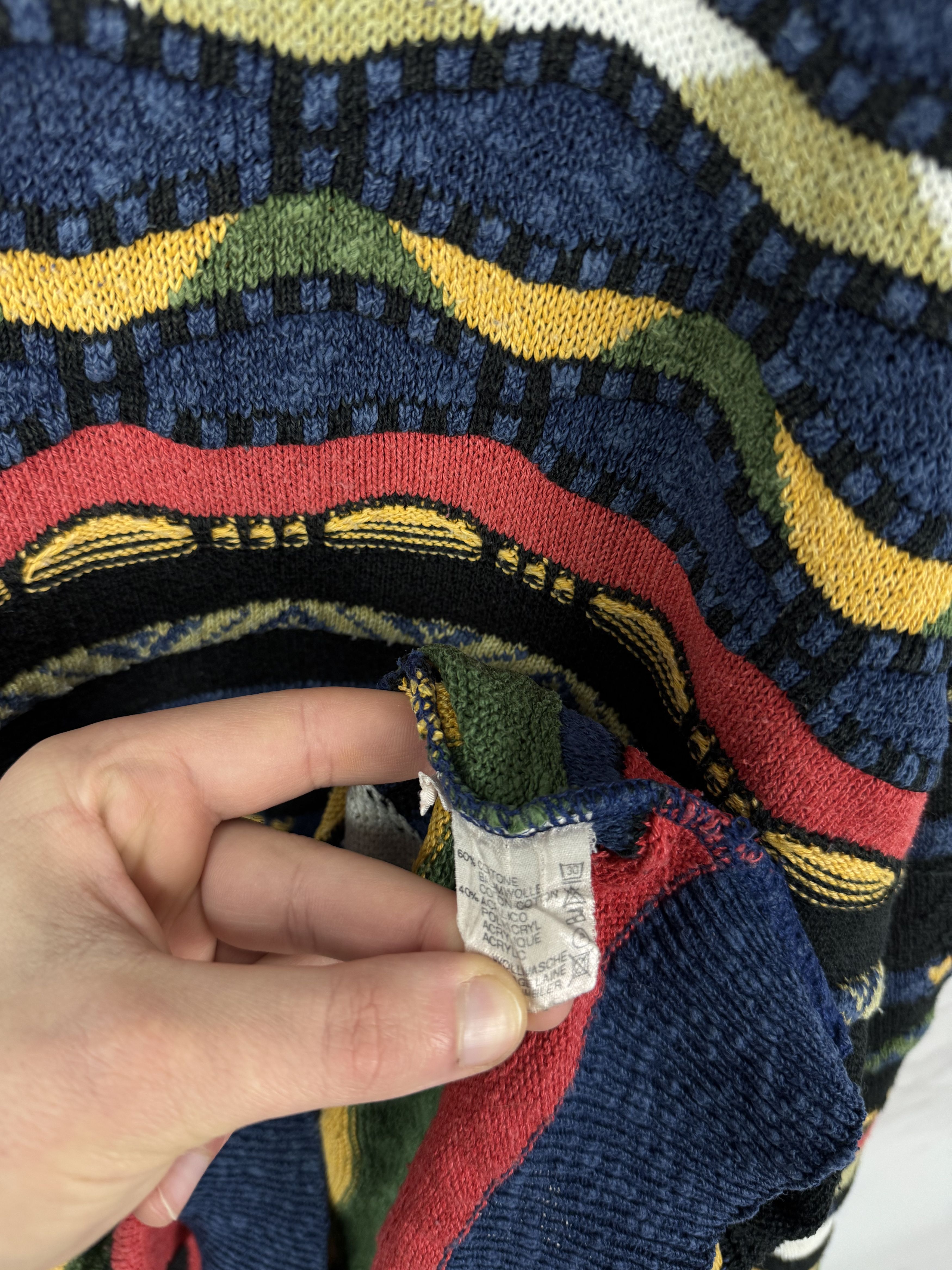 Vintage Vintage 90s Monello 3D Pattern Sweater Coogi Style Size 52 Size US L / EU 52-54 / 3 - 13 Thumbnail