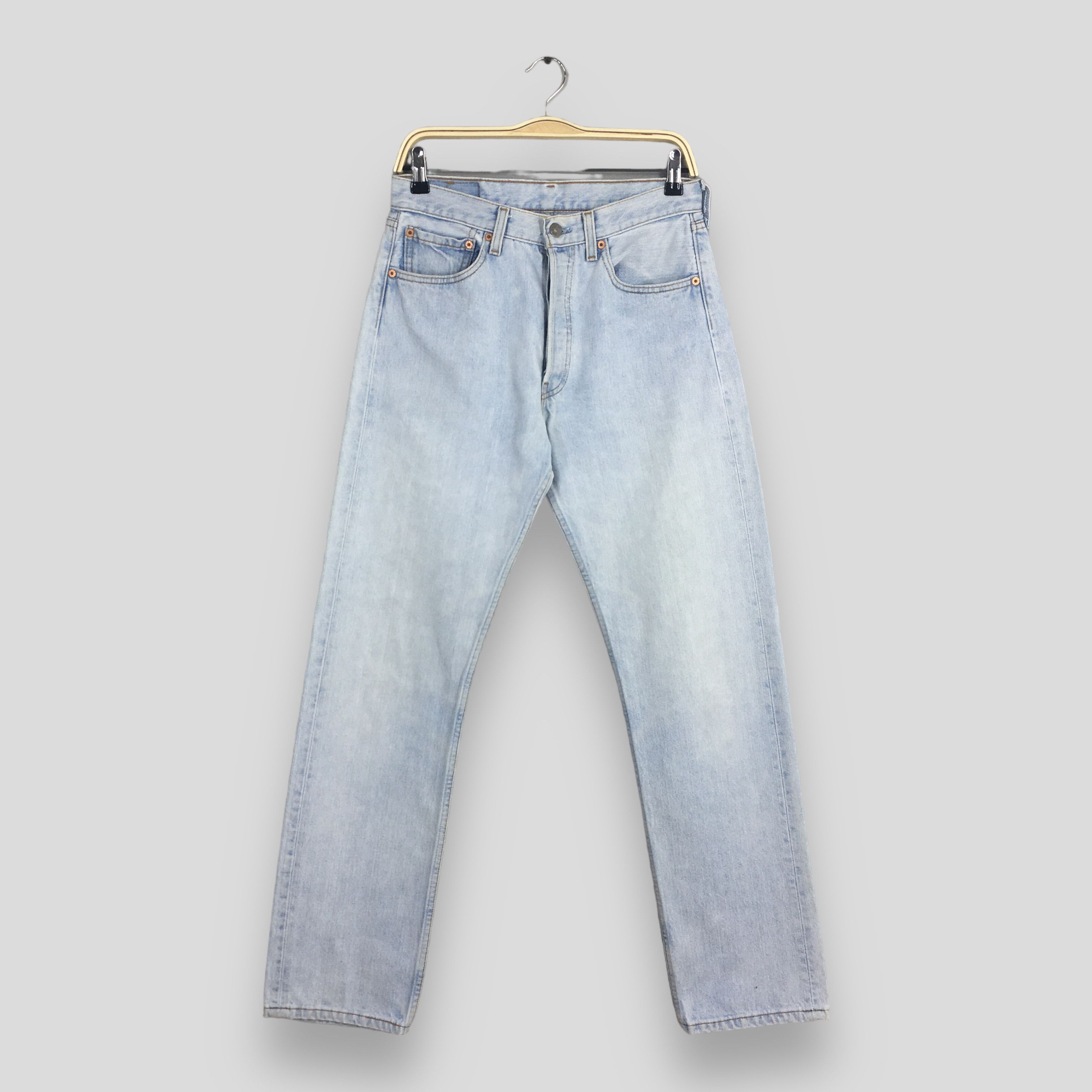 image of Size 29X31 Vintage 90's Levi's 501 Faded Blue Jeans, Men's