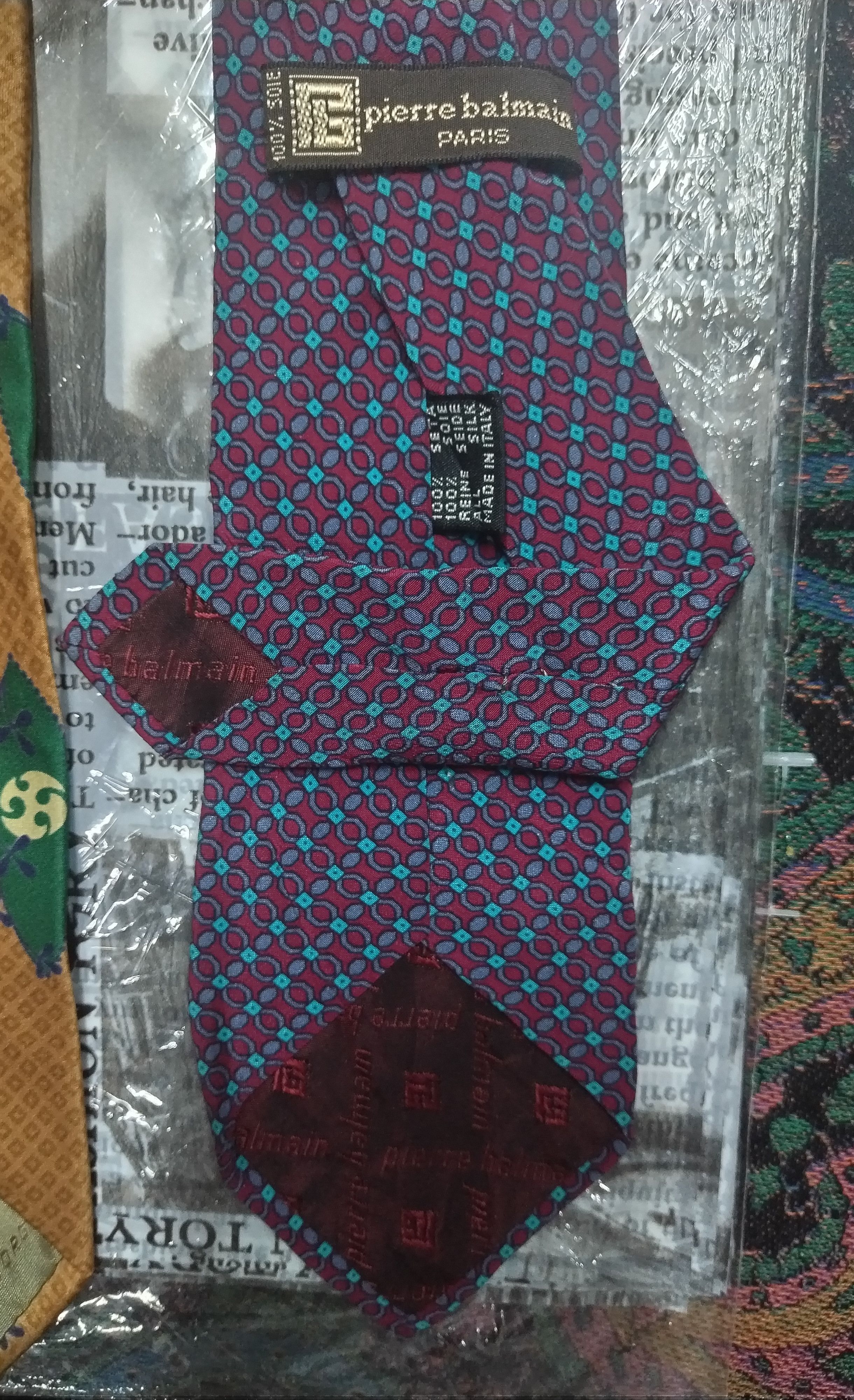 The Tie Bar × Vintage Lot of 3 VTG CELINE GIORGIO ARMANI & PIERRE BALMAIN NECKTIE Size ONE SIZE - 6 Thumbnail