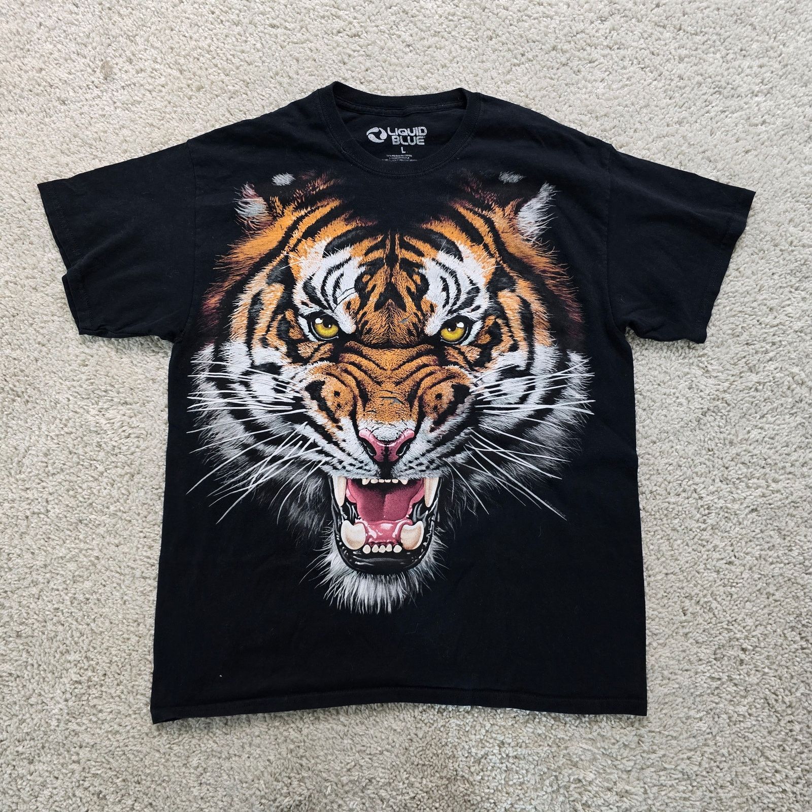 Liquid Blue Liquid Blue Mens Vintage VTG Tiger T Shirt All over Print L Size US L / EU 52-54 / 3 - 2 Thumbnail