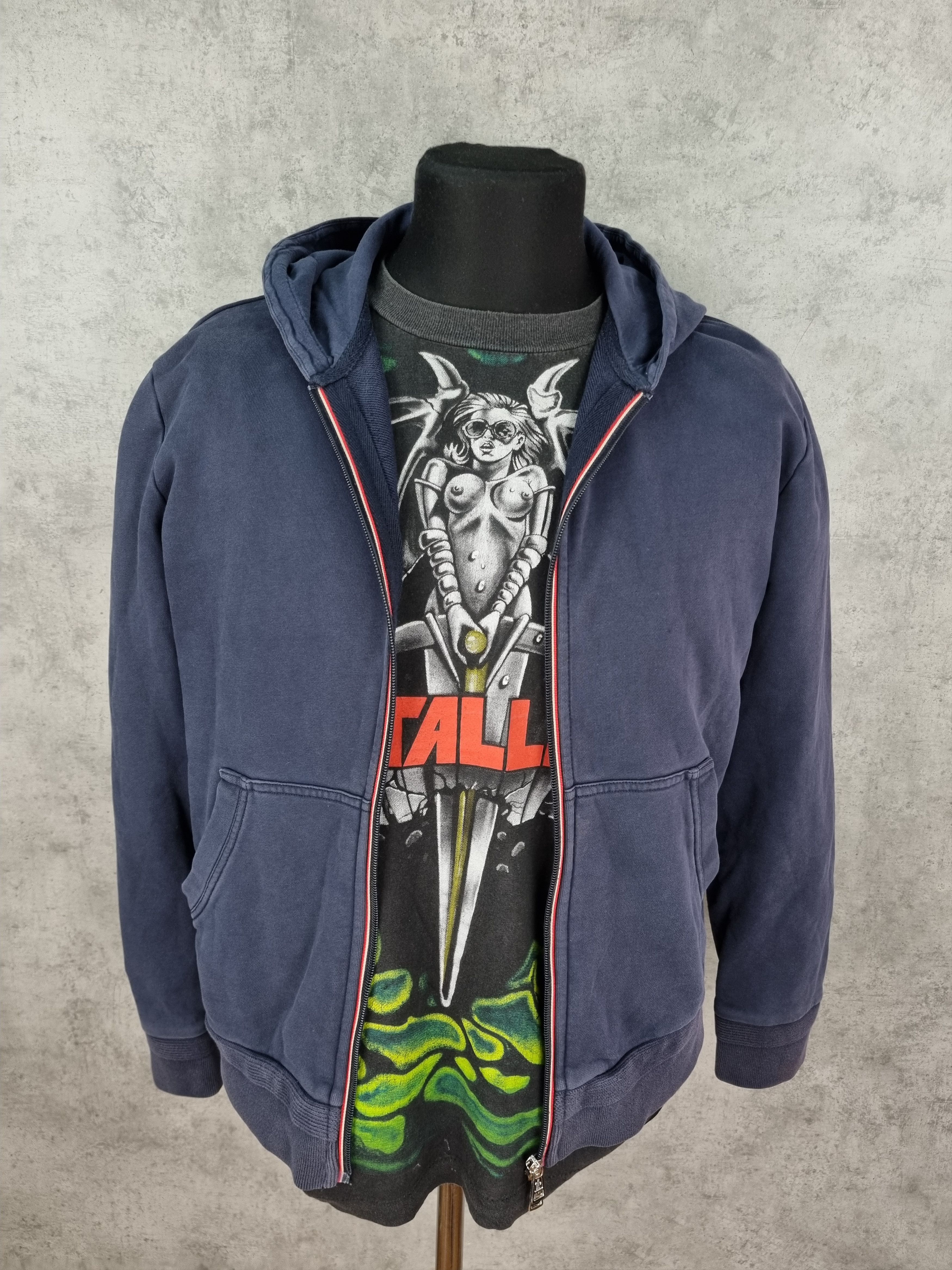 Moncler × Vintage Faded Moncler Knitted Zip Up Hoodie Size US M / EU 48-50 / 2 - 2 Thumbnail