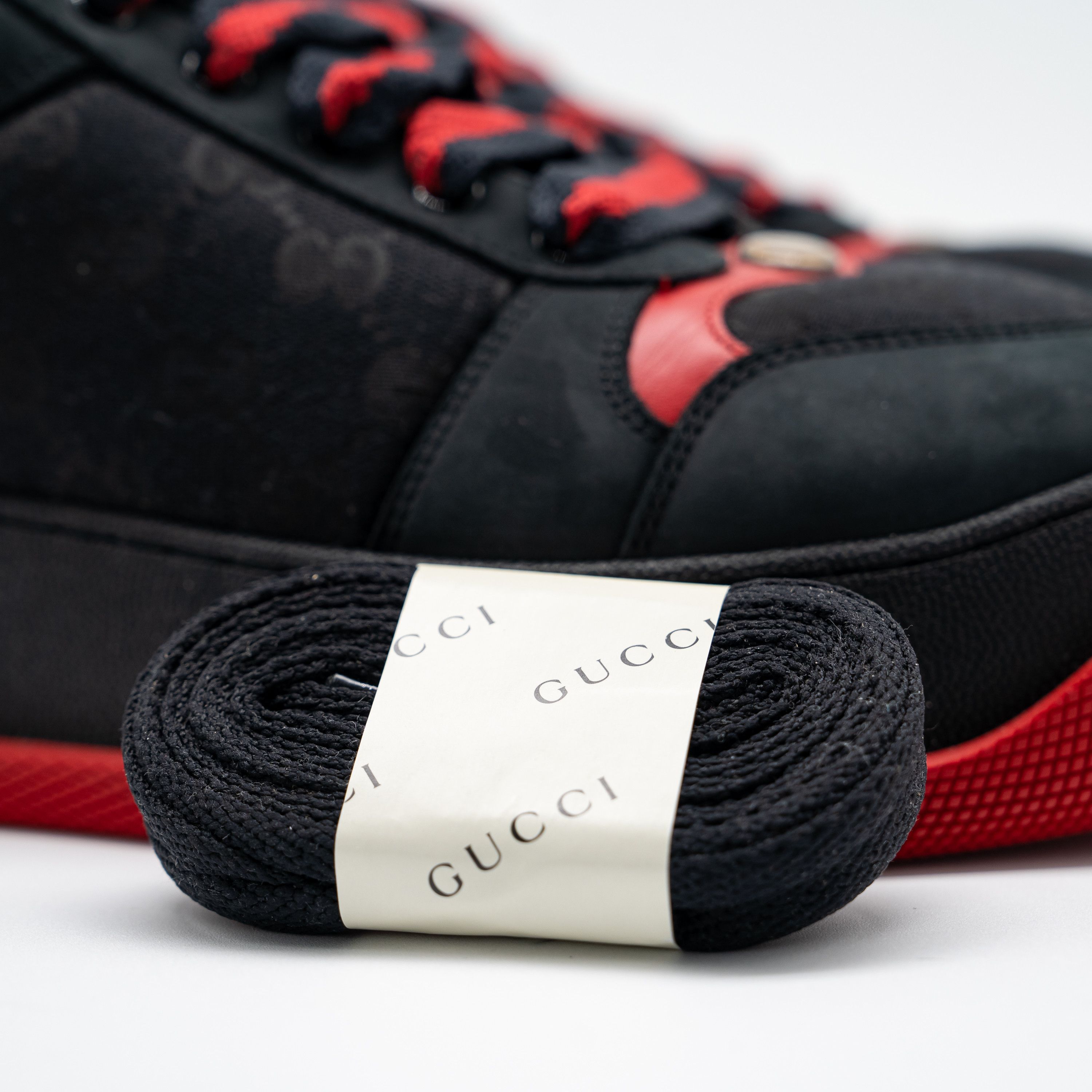 Gucci 10us Gucci Double Screener GG Black Red Chunky Sneakers Size US 10 / EU 43 - 10 Thumbnail