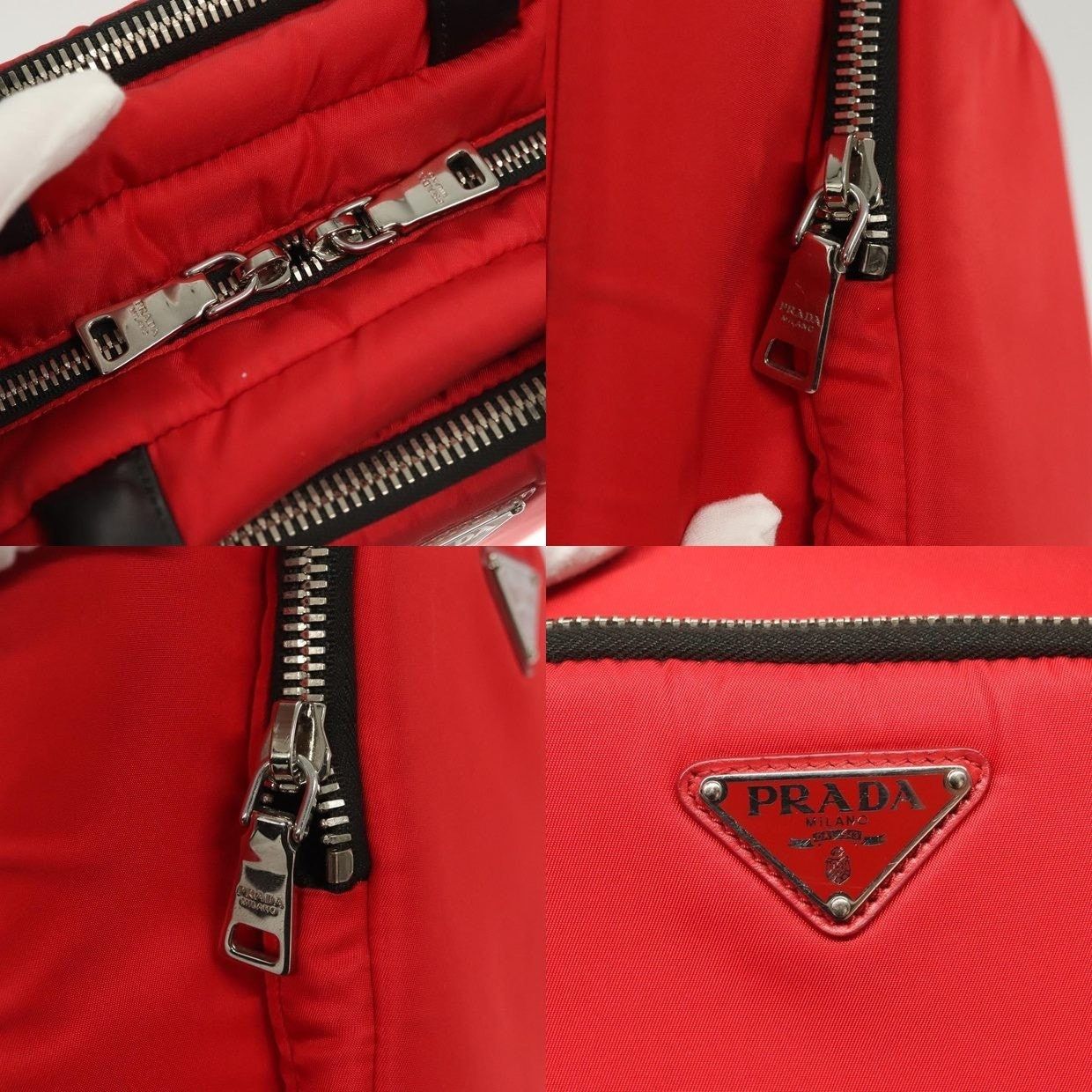 Prada Prada Nylon Handbag Red Size ONE SIZE - 7 Thumbnail
