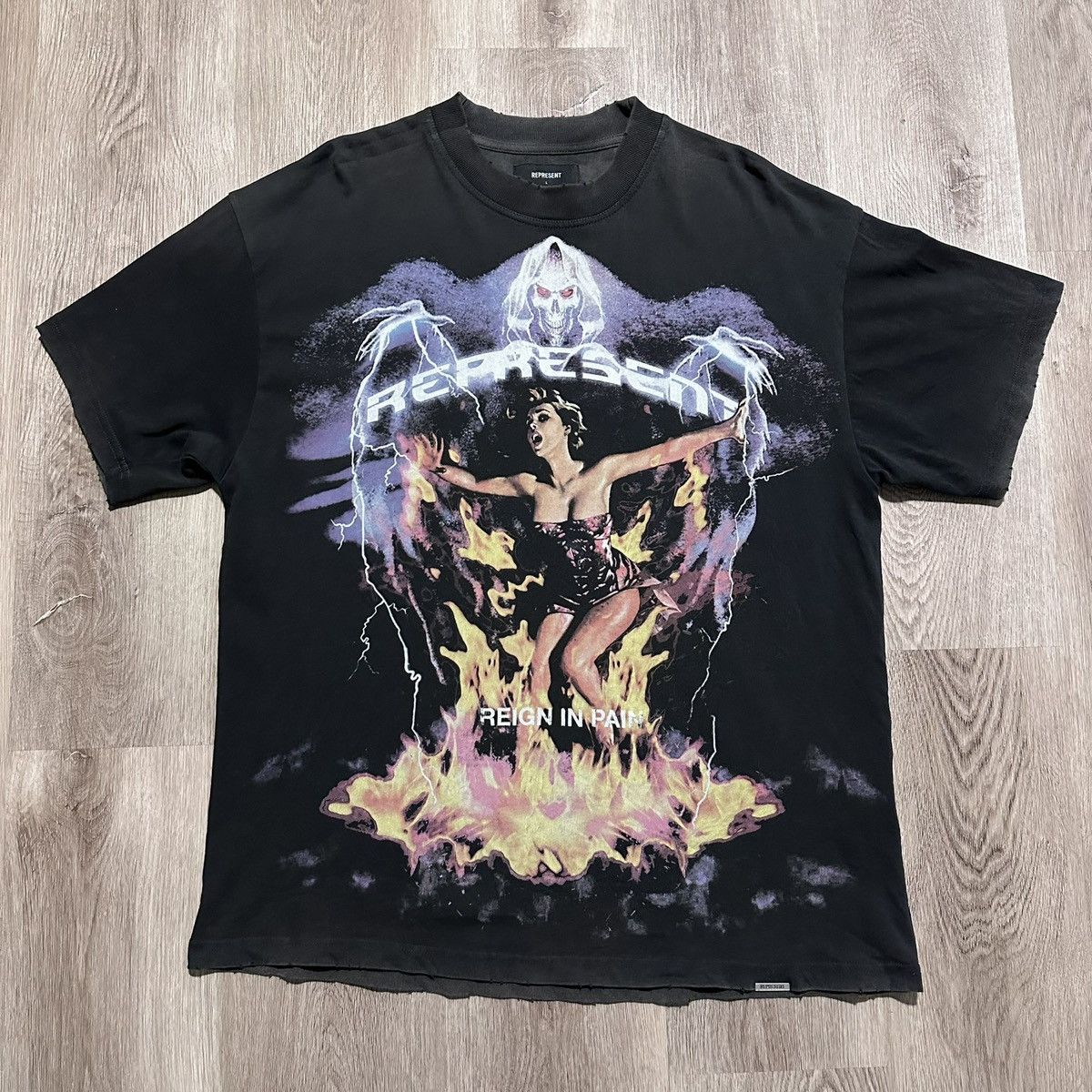 Represent Clo. Spirit Reaper T-Shirt - Vintage Black Size US L / EU 52-54 / 3 - 1 Preview