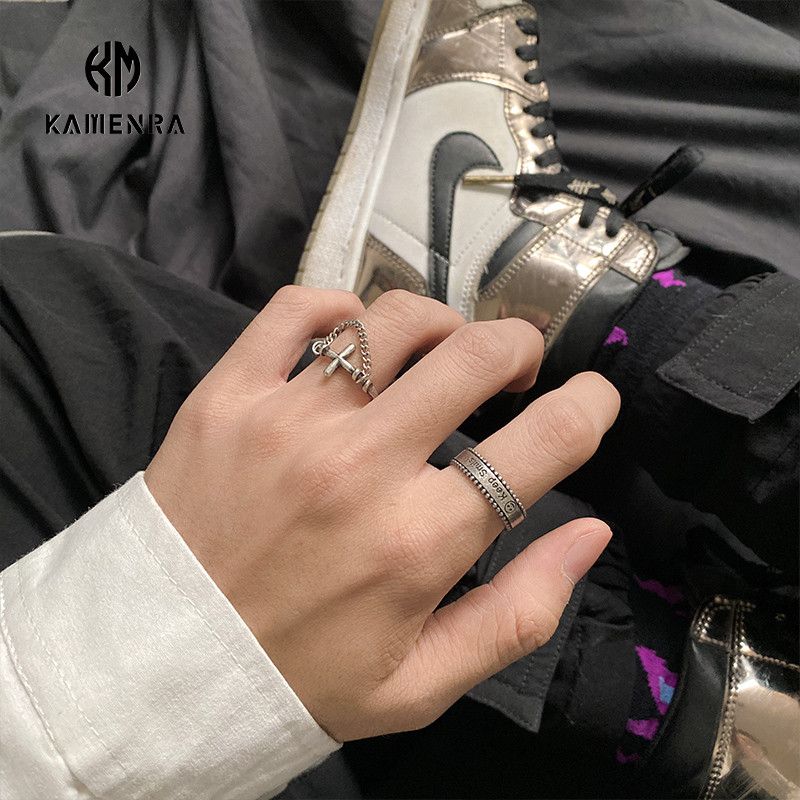 Jewelry Punk Jewelry Rings Open Size Chrome Ring (Size 7-13) Size ONE SIZE - 4 Thumbnail