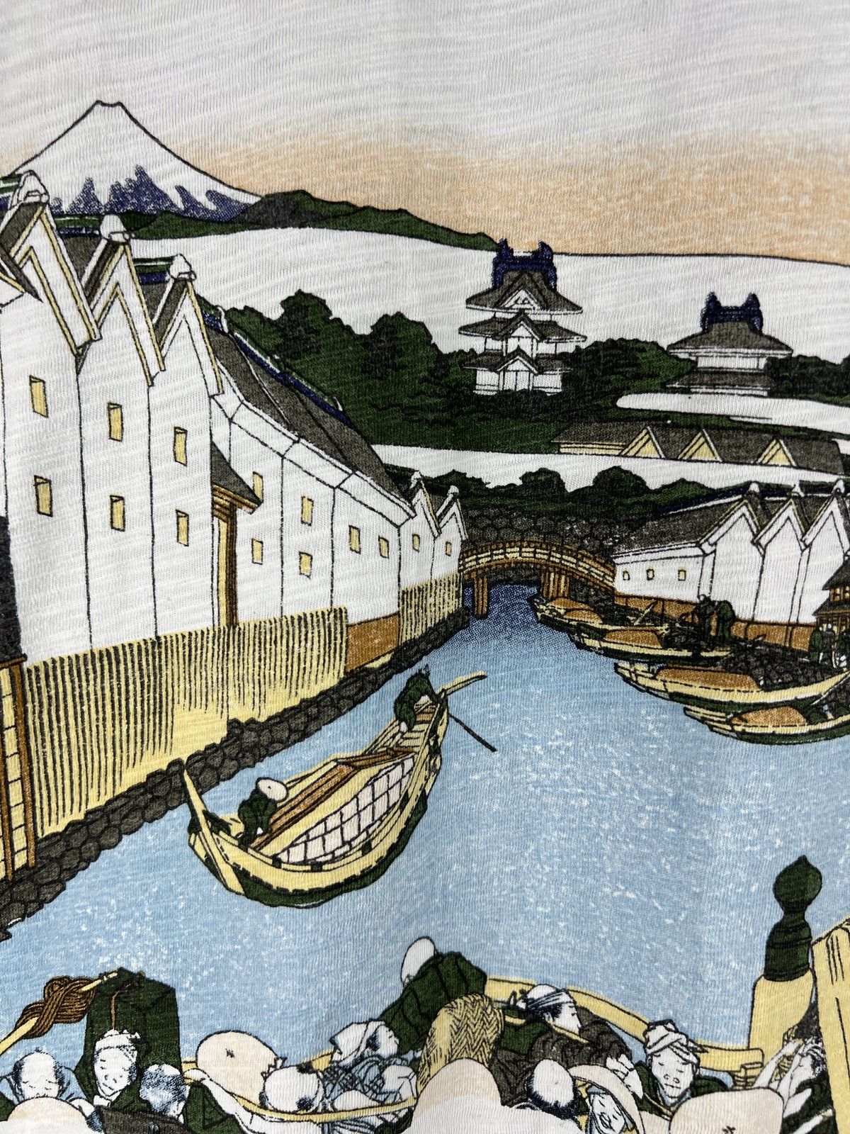 Japanese Brand × Uniqlo × Vintage UNIQLO HOKUSAI BLUE JAPAN VILLAGE ART Y2K TEE Size US S / EU 44-46 / 1 - 6 Thumbnail