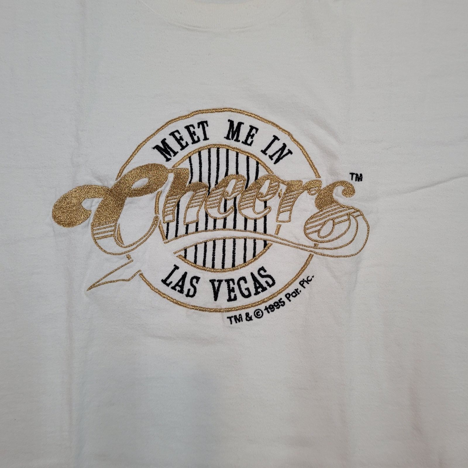 Fruit Of The Loom VTG 1995 Cheers Las Vegas T-Shirt XL Embroidered Logo USA Size US XL / EU 56 / 4 - 2 Thumbnail
