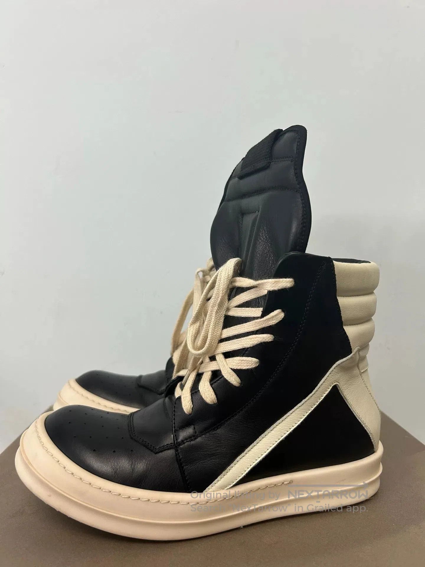 Rick Owens rick owens black and cream high. Size US 7.5 / EU 40-41 - 1 Thumbnail