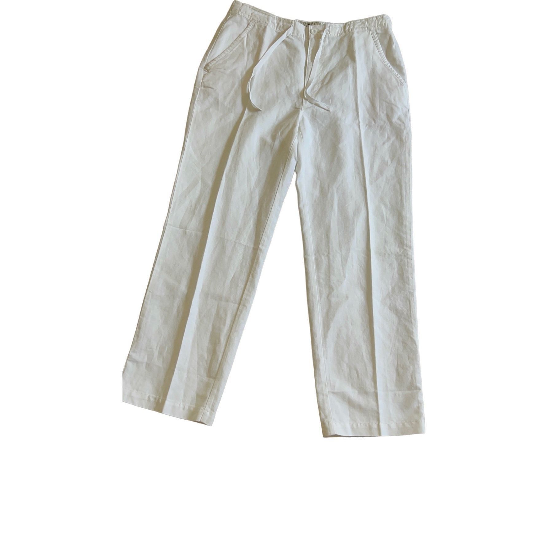 Island Shores Island Shores White Linen Pants Large Size 34" / US 12 / IT 48 - 7 Thumbnail