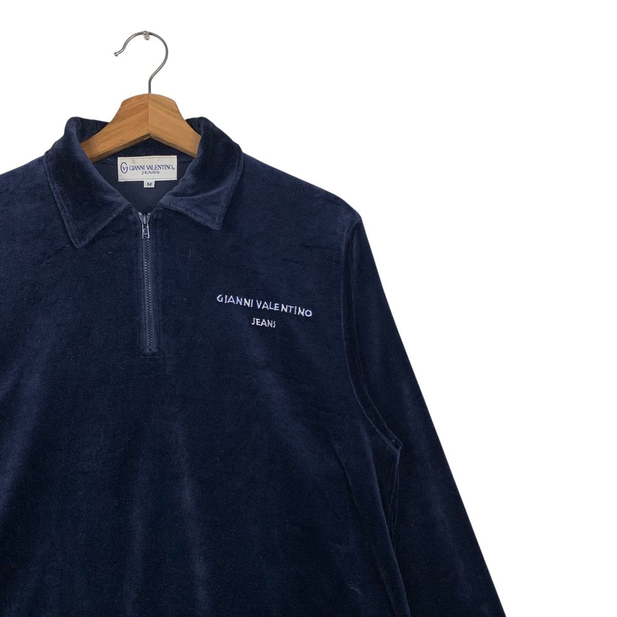 Gianni Valentino GIANNI VALENTINO Half Zip Long Sleeve Velvet Polos #1654-C74 Size US M / EU 48-50 / 2 - 5 Thumbnail