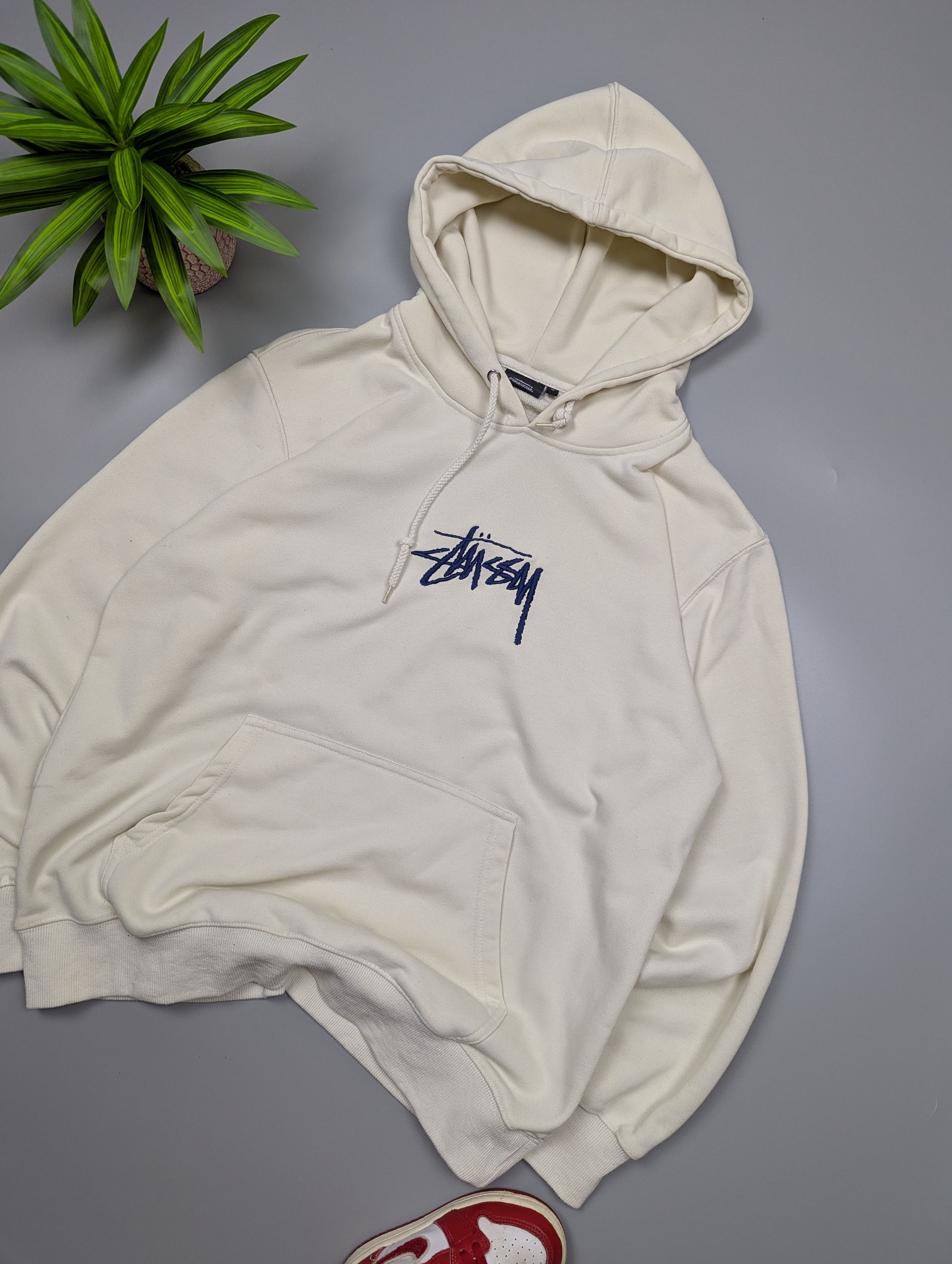 Stussy STUSSY Vintage Hoodie Men’s M Beige Loose Fit Size US M / EU 48-50 / 2 - 2 Thumbnail