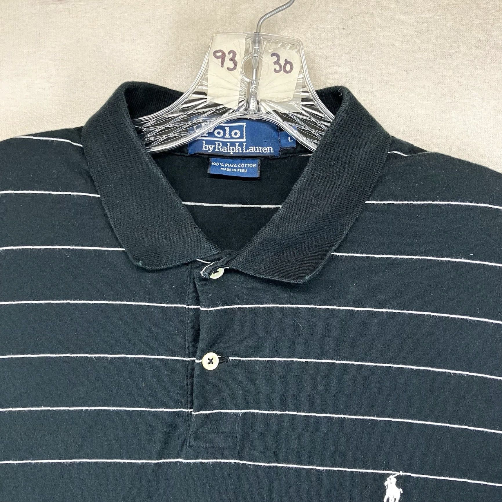 Ralph Lauren Ralph Lauren Polo Shirt Mens Large Soft Pima Black White Pony Casual Vintage 90s Shirt Polo Mens Large Black White Polo Ralph Lauren 90s Vintage Size US L / EU 52-54 / 3 - 5 Thumbnail