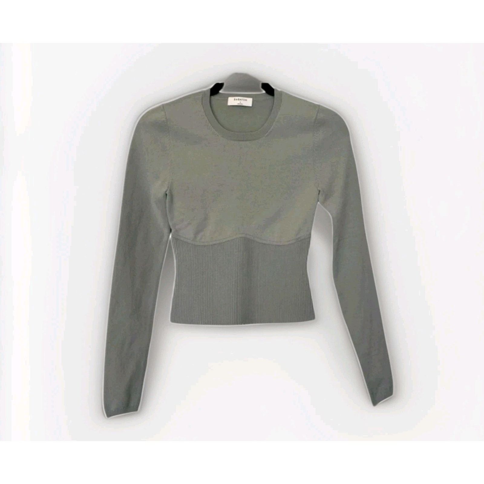 Aritzia Babaton Sculpt Knit Top Empire Green Vert Size Small