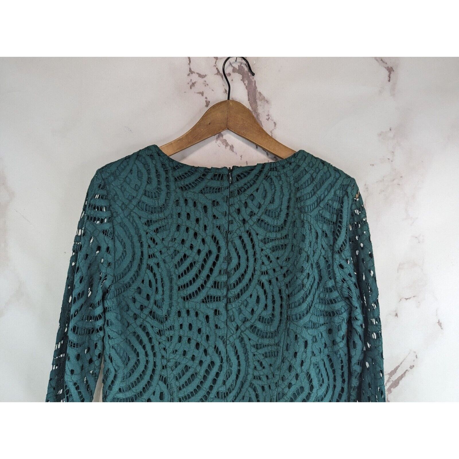Boden Boden Shirt Women 6 Small Green Lace Zeta Ponte Blouse Size S / US 4 / IT 40 - 6 Thumbnail