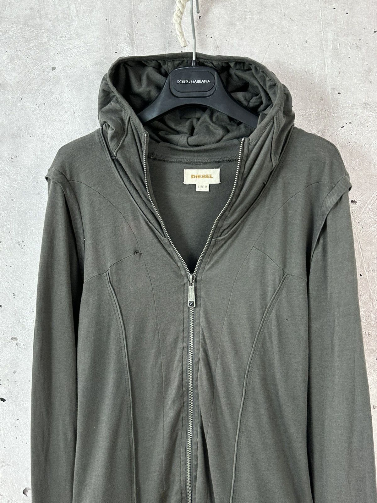 Diesel Vintage Diesel Embroidered Grey Full Zip Hooded Dress Size M / US 6-8 / IT 42-44 - 2 Thumbnail