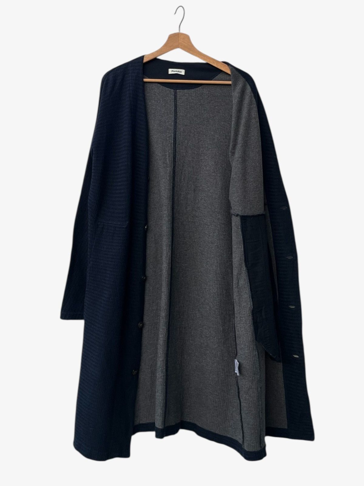 Issey Miyake Plantation Blue Cotton Long Cardigan Textured Finish Size M / US 6-8 / IT 42-44 - 4 Thumbnail