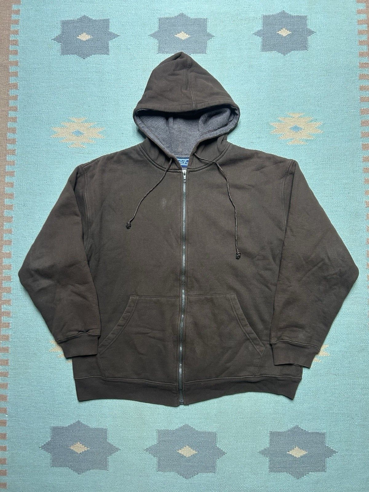 Vintage Vintage 90s thermal hoodie zip mocha brown waffle large Size US L / EU 52-54 / 3 - 1 Thumbnail