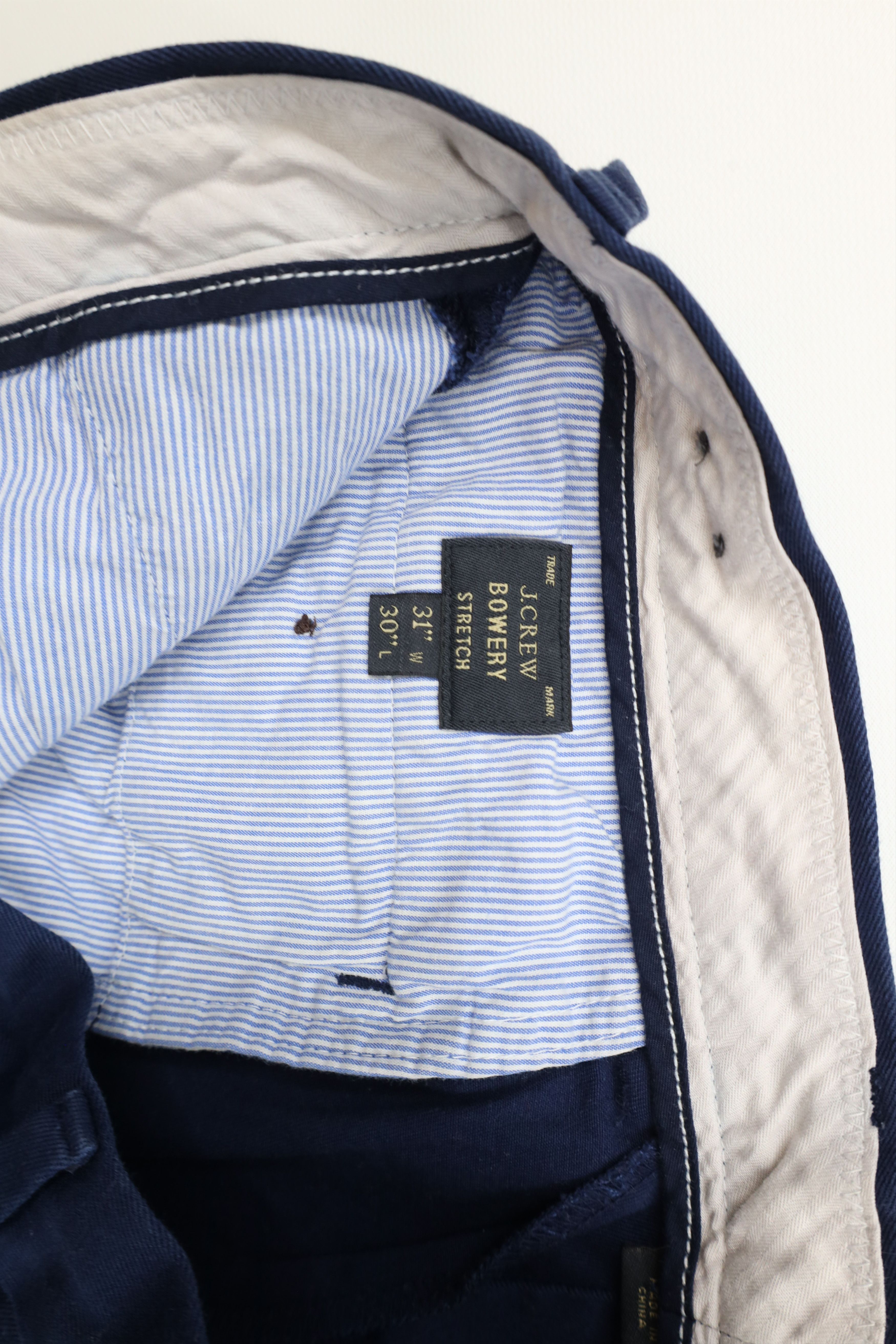 J.Crew × Vintage J Crew Bowery Stretch Slim Fit Chino Pants Trousers Blue Size US 31 - 8 Thumbnail