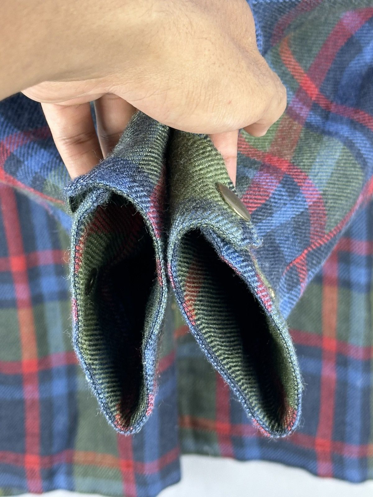 Japanese Brand K3 Plaid Check Snap Button Flannel Shirt Button Up Size US L / EU 52-54 / 3 - 8 Thumbnail