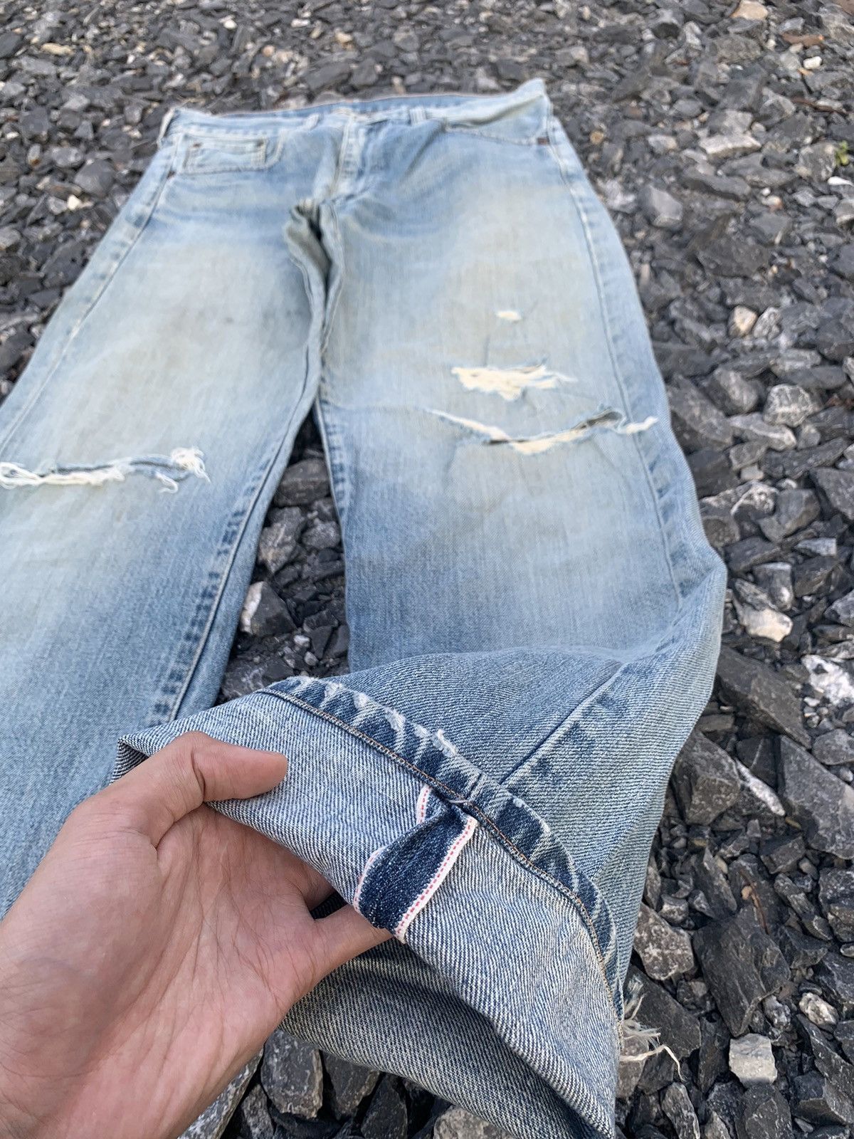 Levi's VINTAGE LEVI’S 502 BIG E SELVEDGE FADED DISTRESSED DENIM Size US 31 - 5 Thumbnail