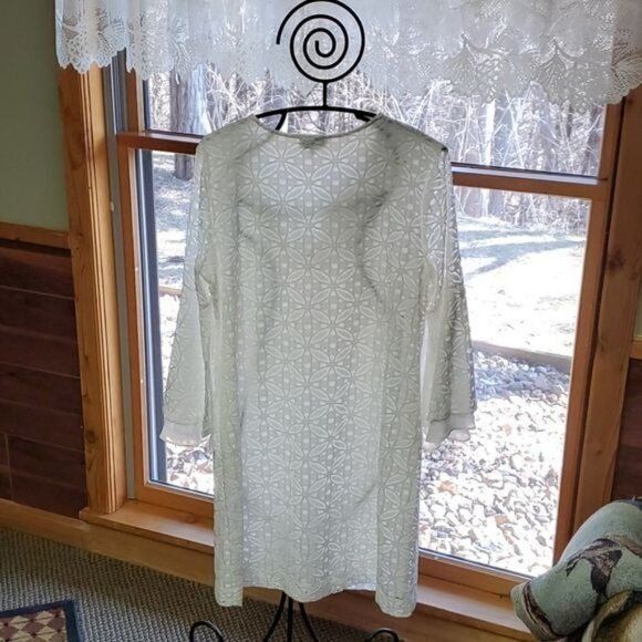 Vintage Robbie Bee Signature Sz. L White Eyelet Dress w Unique Sleev Size L / US 10 / IT 46 - 5 Thumbnail