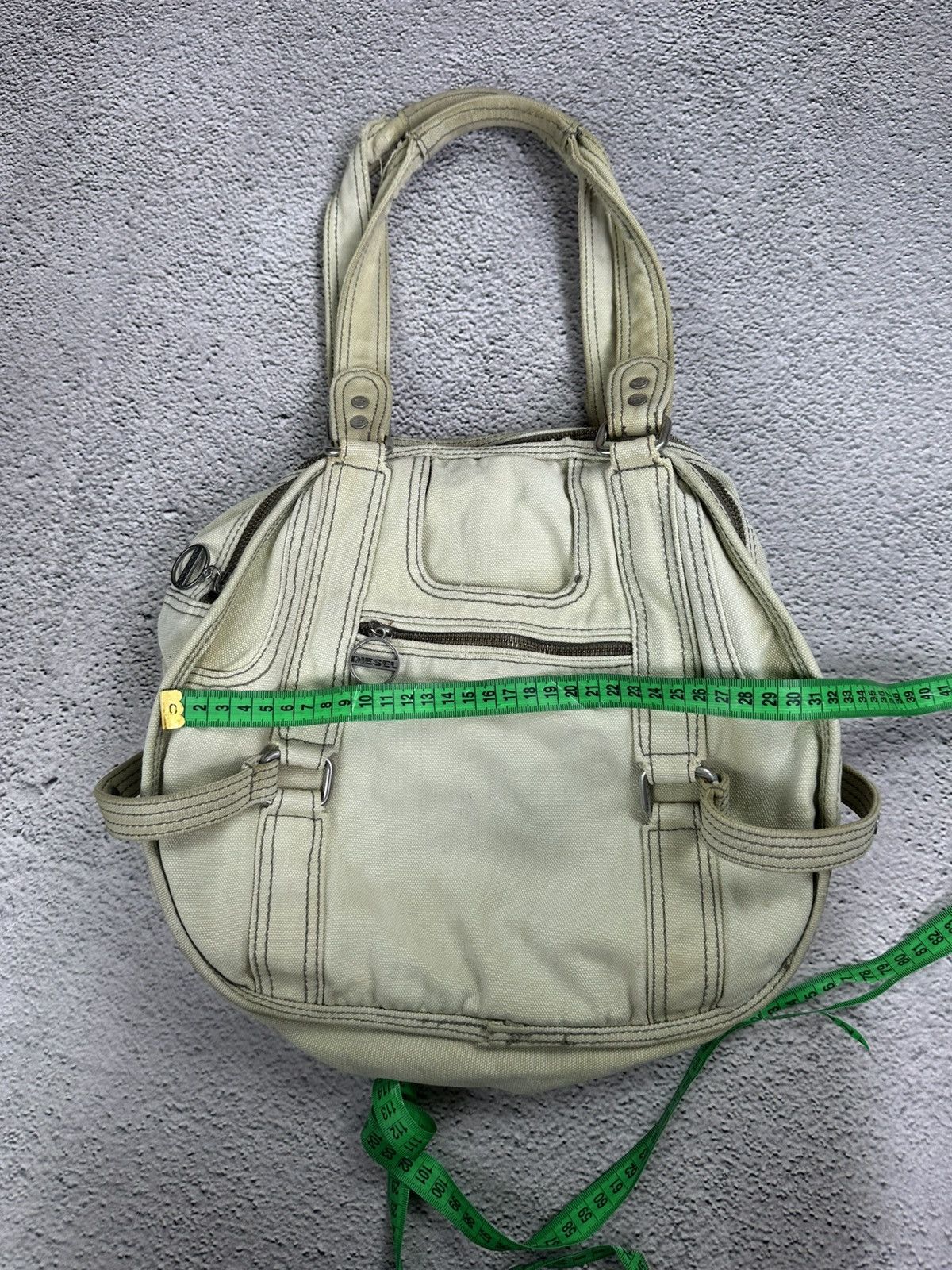 Diesel Diesel Round Canvas Tote “Still Brave” Y2K Bag Faded Japan Size ONE SIZE - 18 Thumbnail